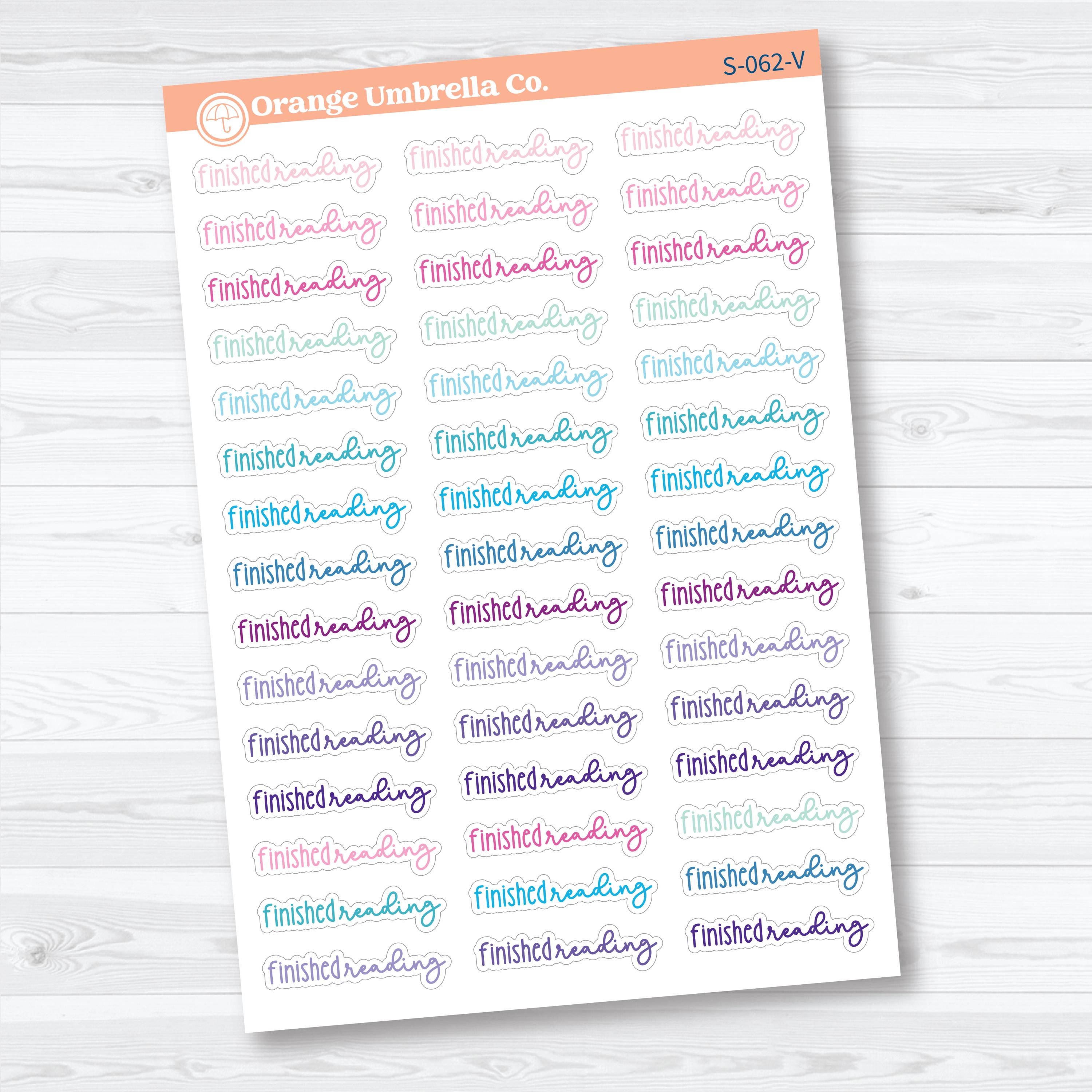 Finished Reading Planner Script Stickers | Reading Journal Scripts F18 | S-062