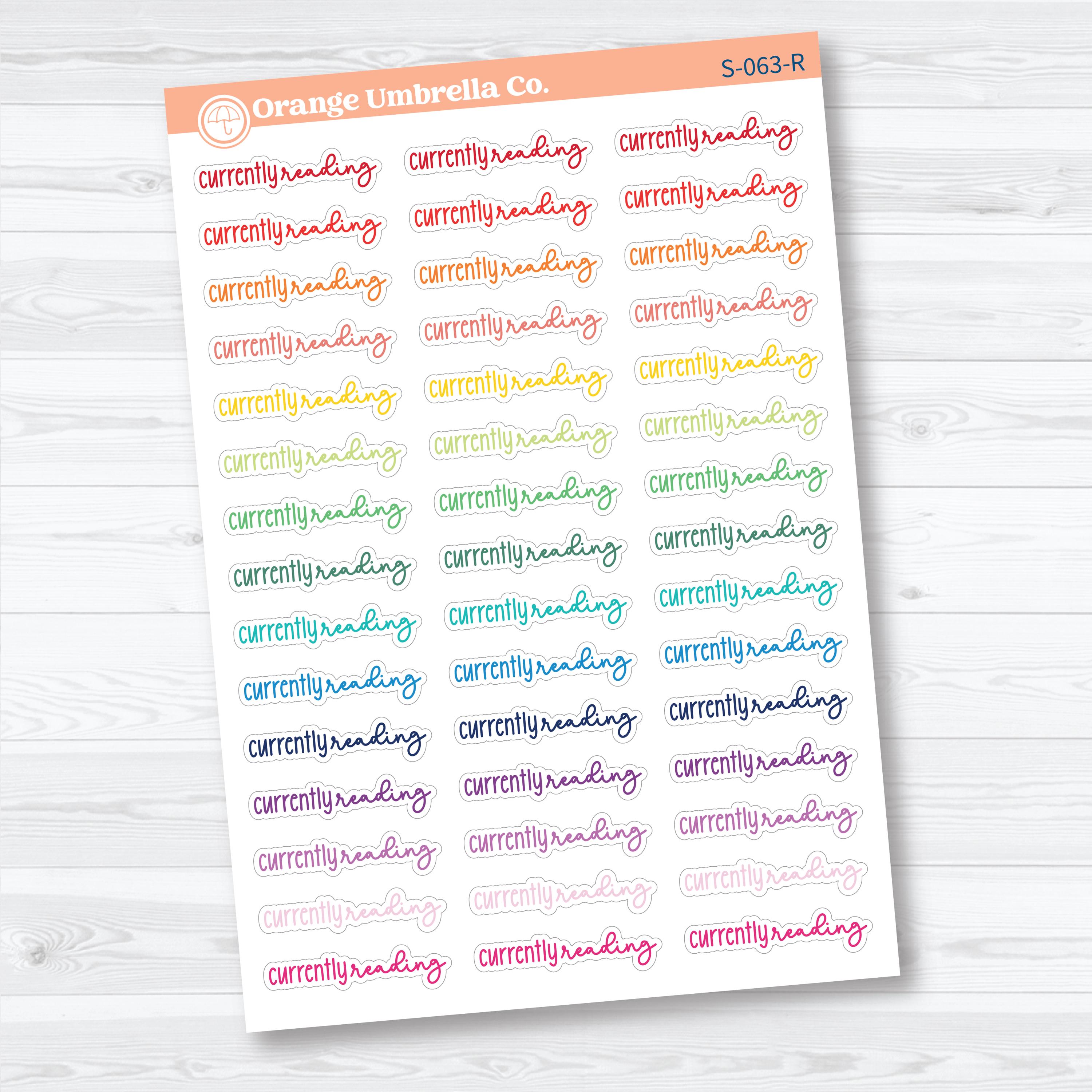 Currently Reading Planner Script Stickers | Reading Journal Scripts F18 | S-063