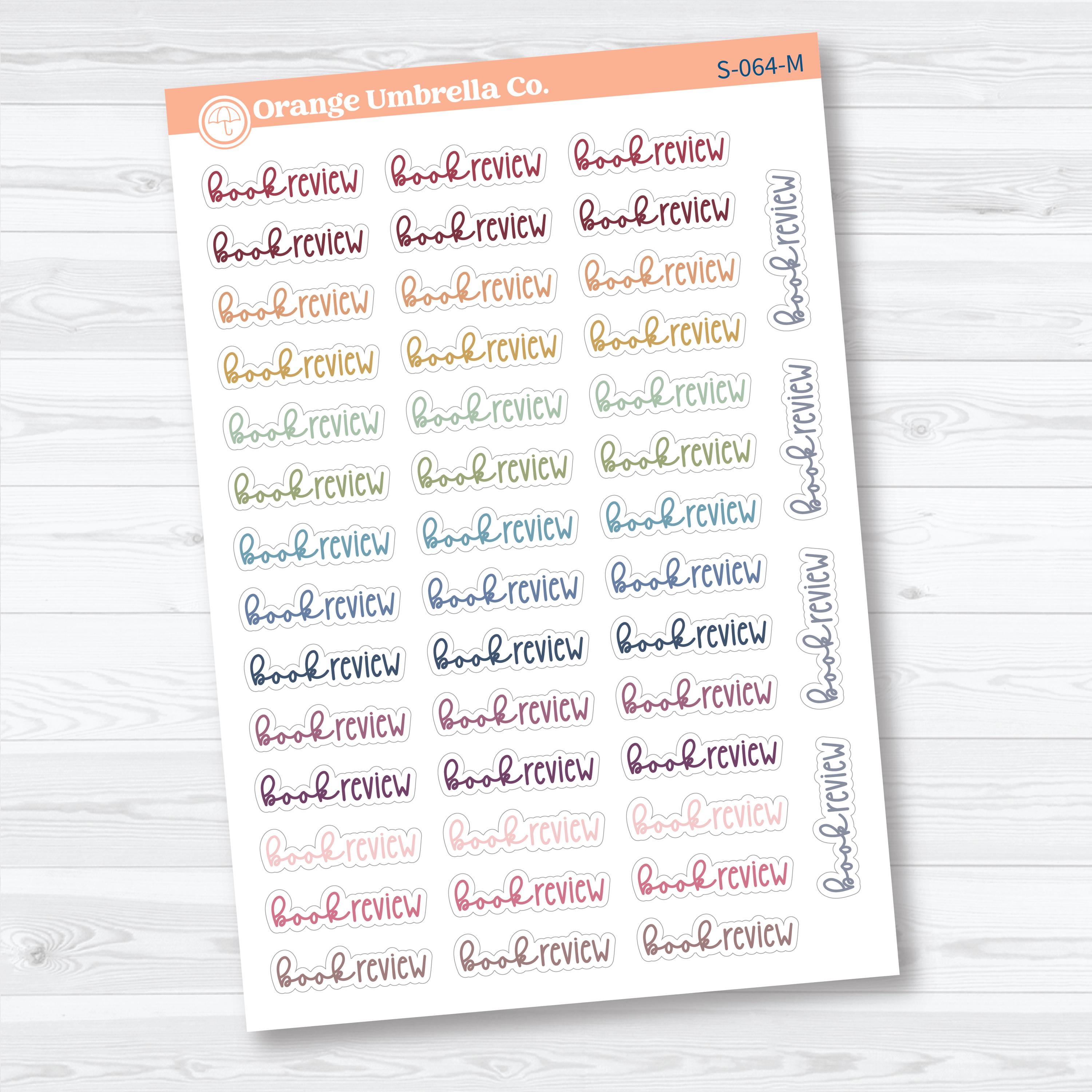 Book Review Planner Script Stickers | Reading Journal Scripts F18 | S-064