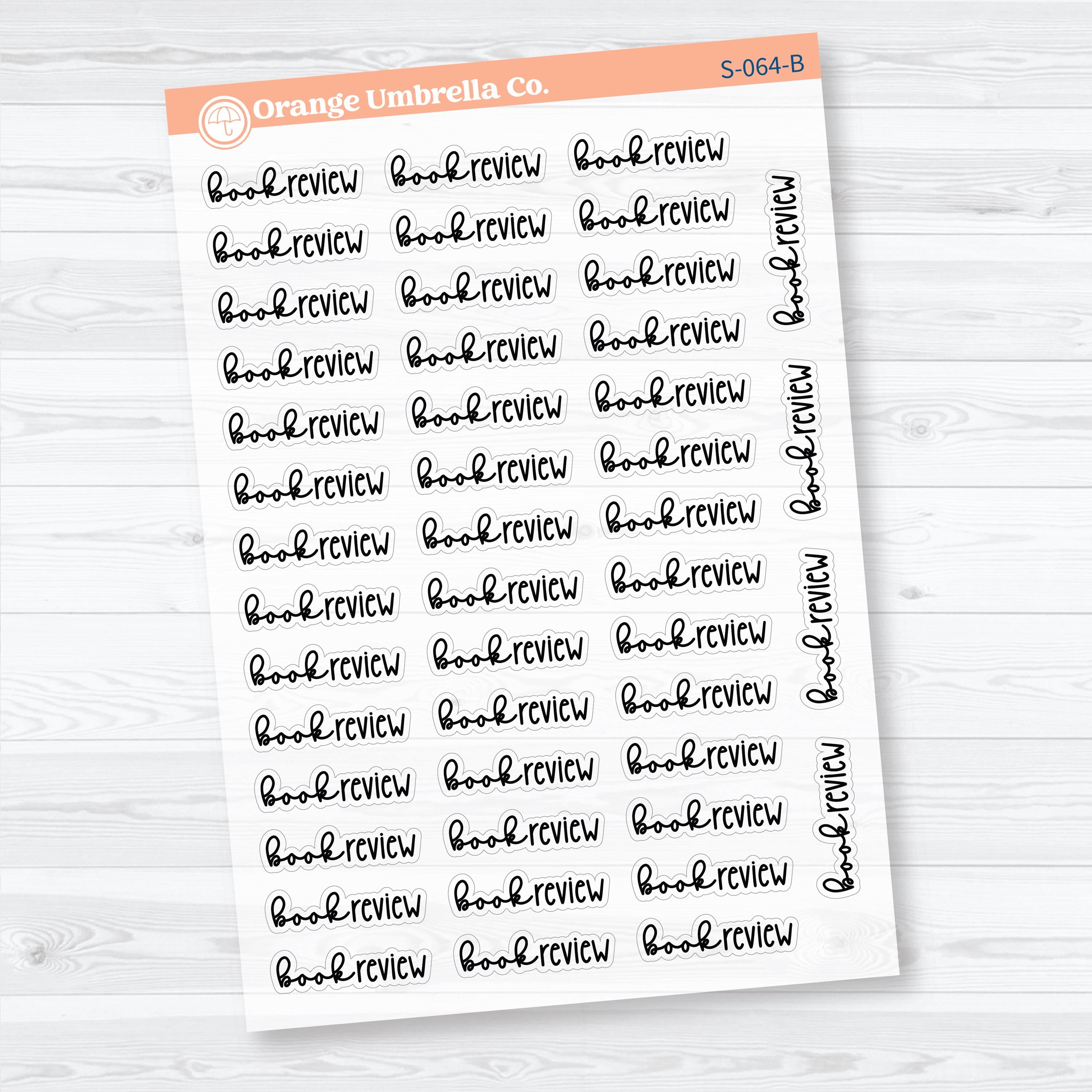 Book Review Clear Matte Planner Script Stickers | Reading Journal Scripts F18 | S-064-CM