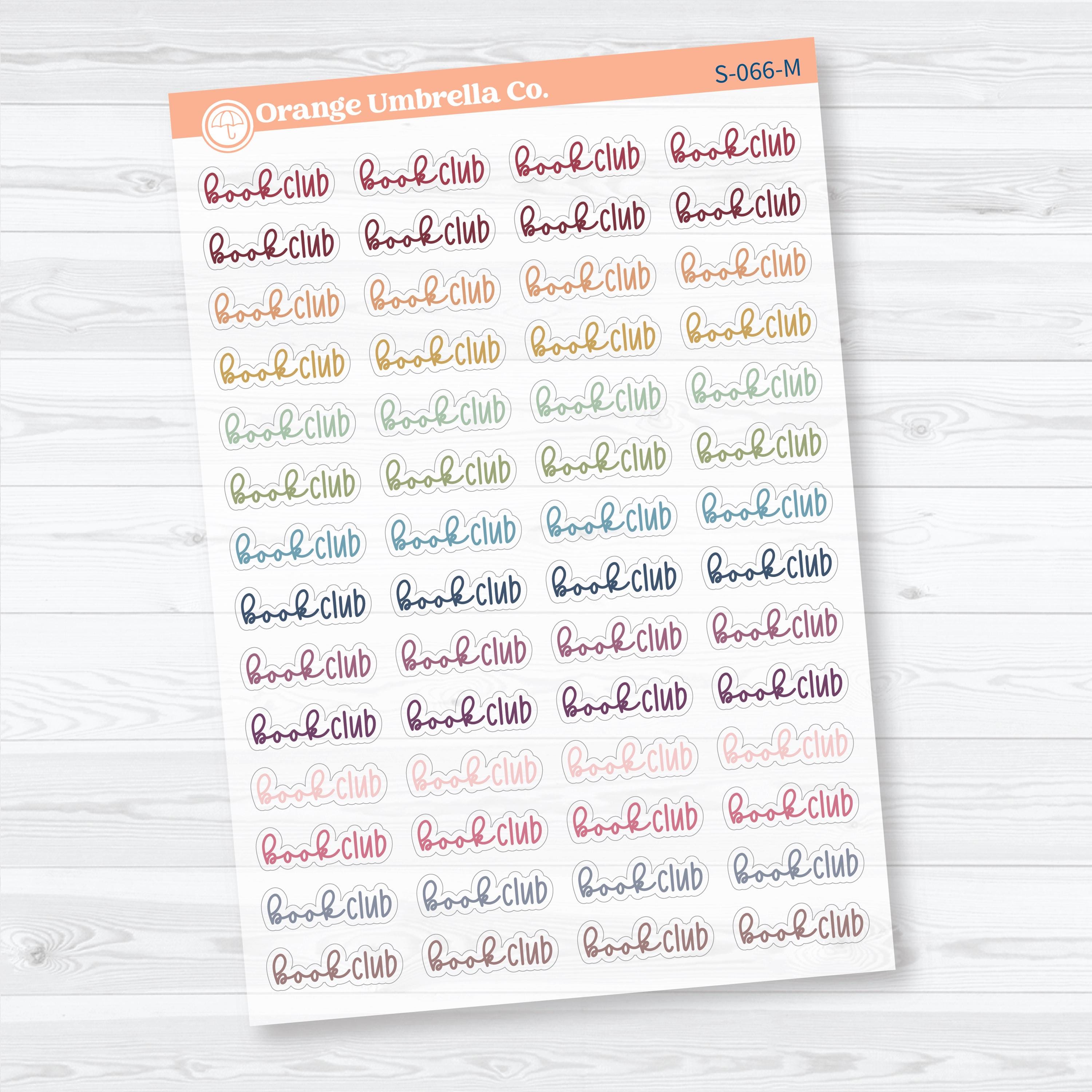 Book Club Clear Matte Planner Script Stickers | Reading Journal Scripts F18 | S-066-CM
