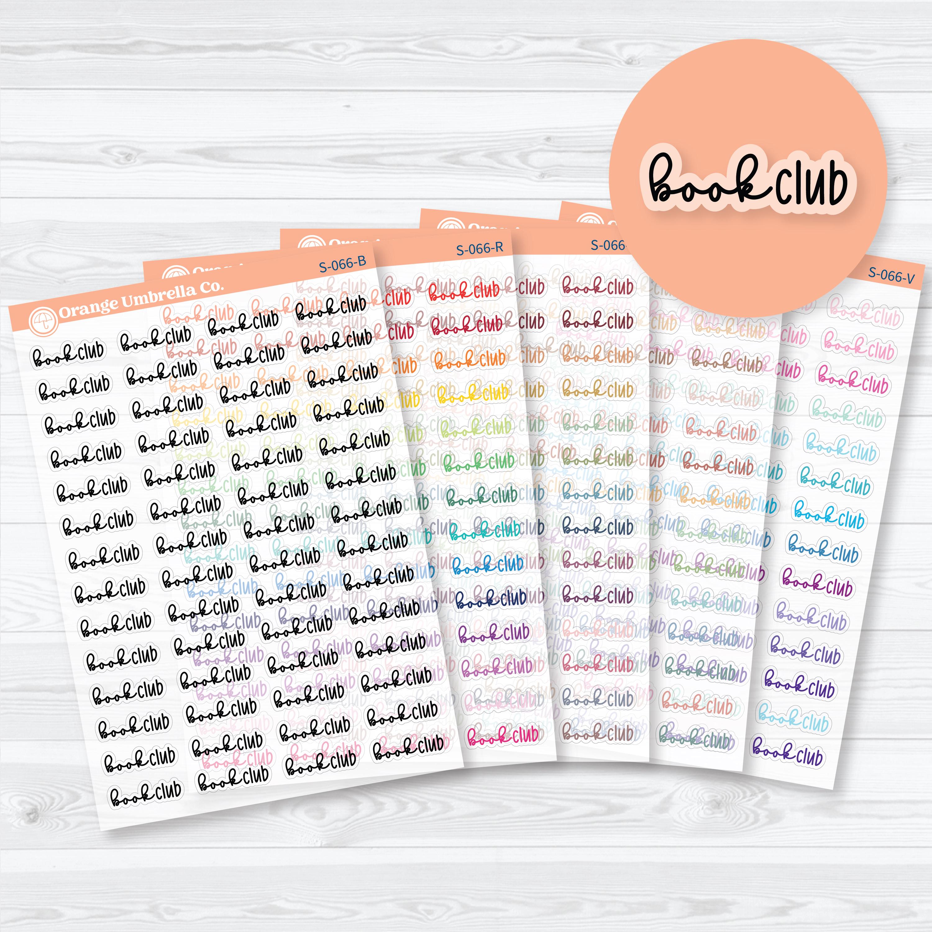 Book Club Clear Matte Planner Script Stickers | Reading Journal Scripts F18 | S-066-CM