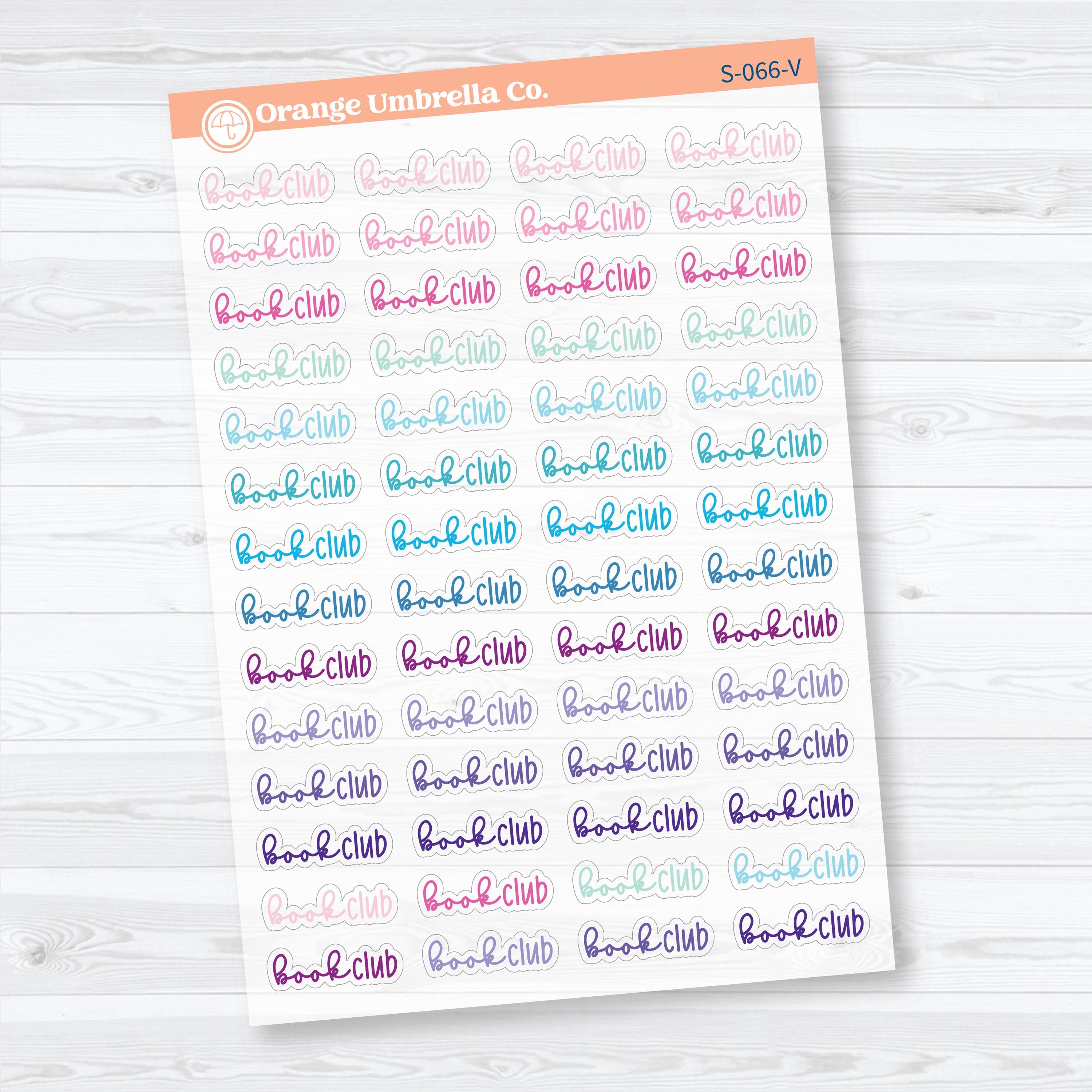 Book Club Clear Matte Planner Script Stickers | Reading Journal Scripts F18 | S-066-CM