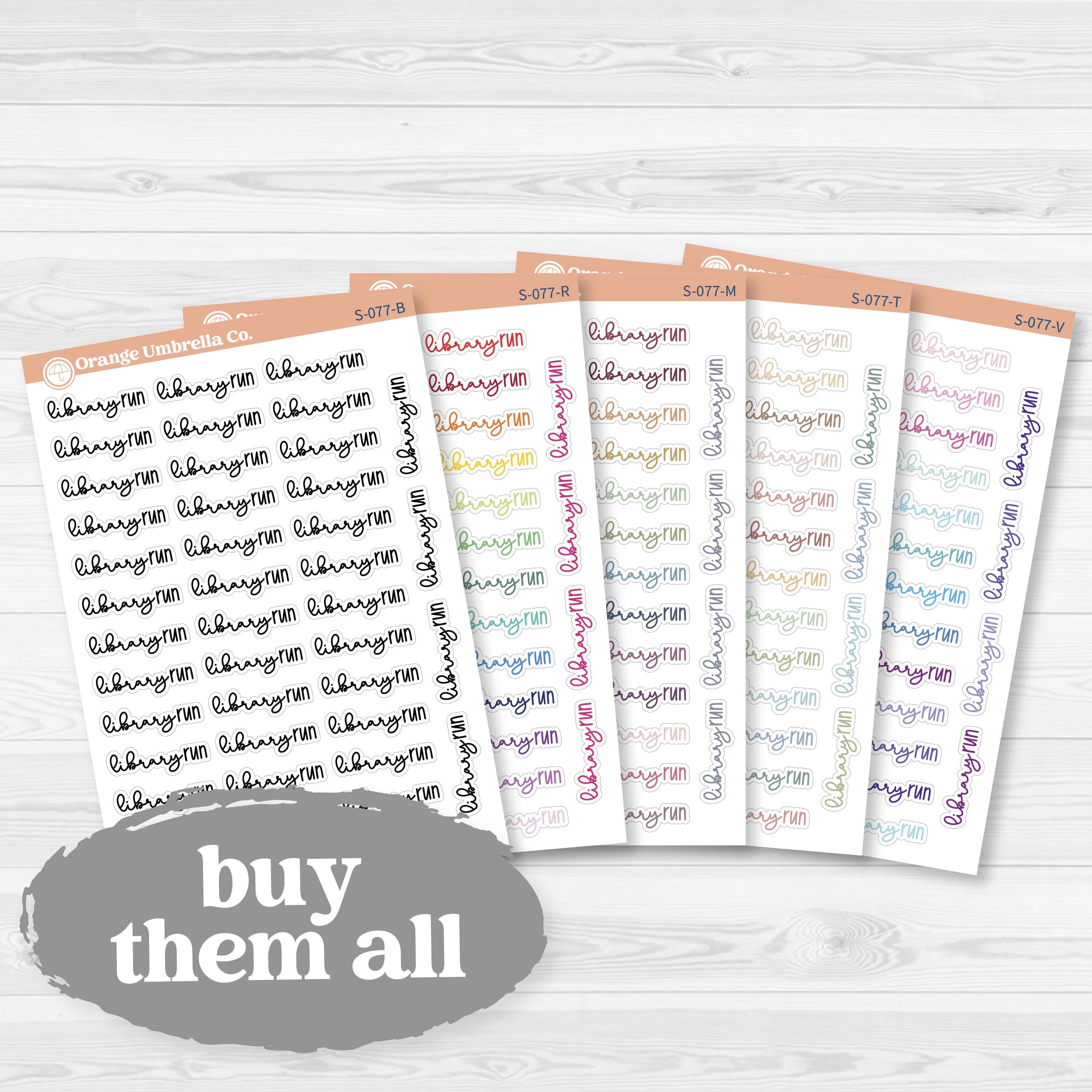 Library Run Reading Journal Script Stickers F18 | Planner Stickers | S-077