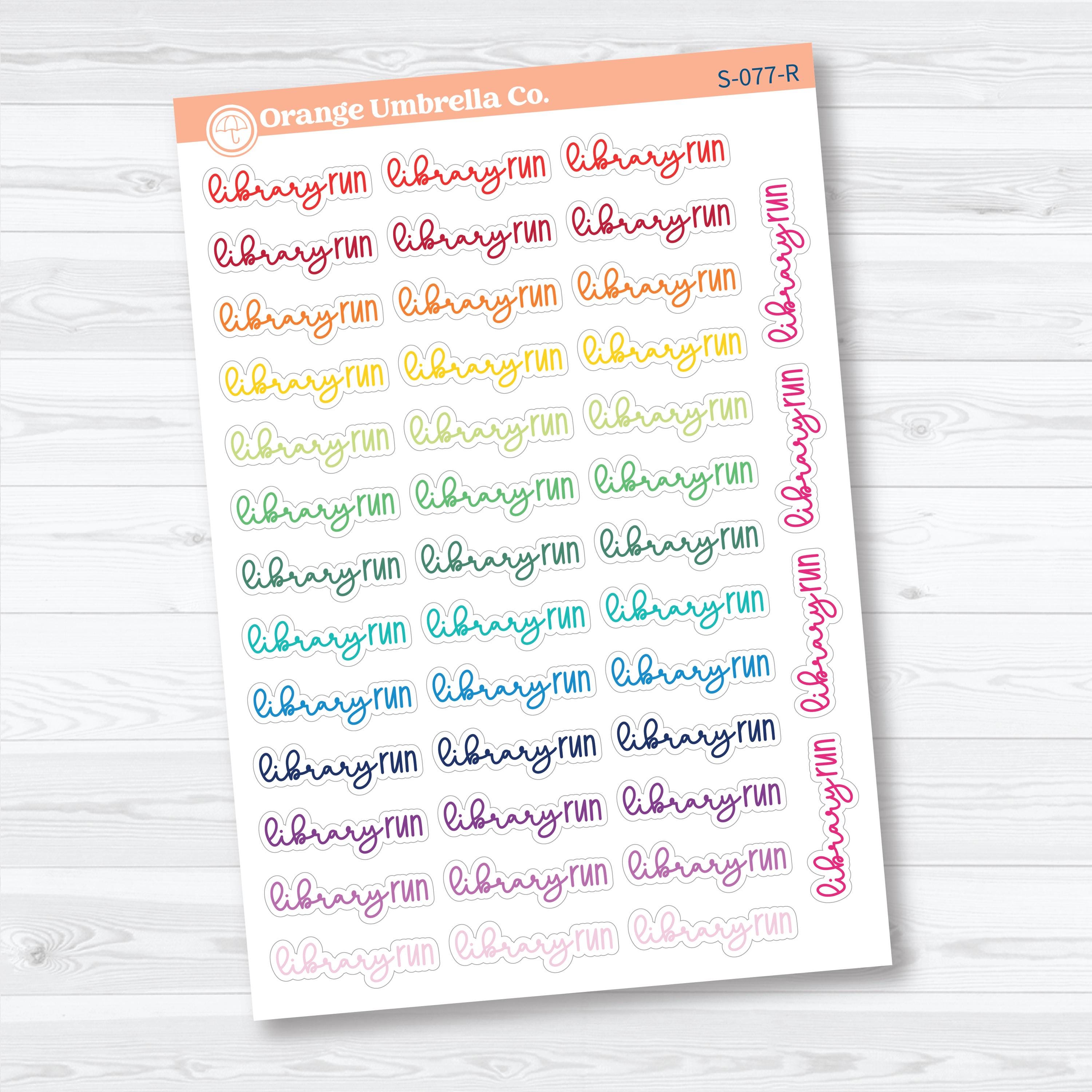 Library Run Reading Journal Script Stickers F18 | Planner Stickers | S-077
