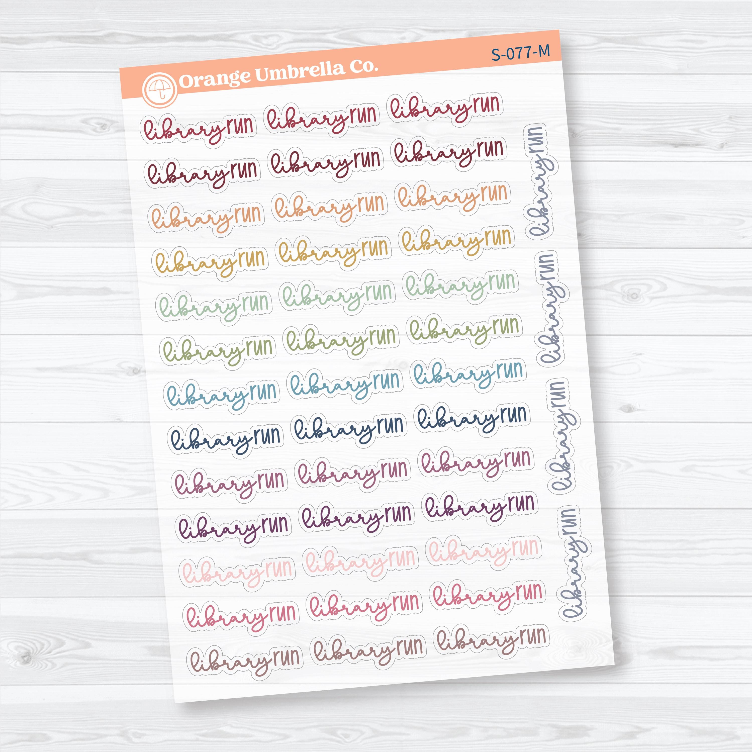 Library Run Reading Journal Clear Matte Script Stickers | Planner Stickers | S-077-CM