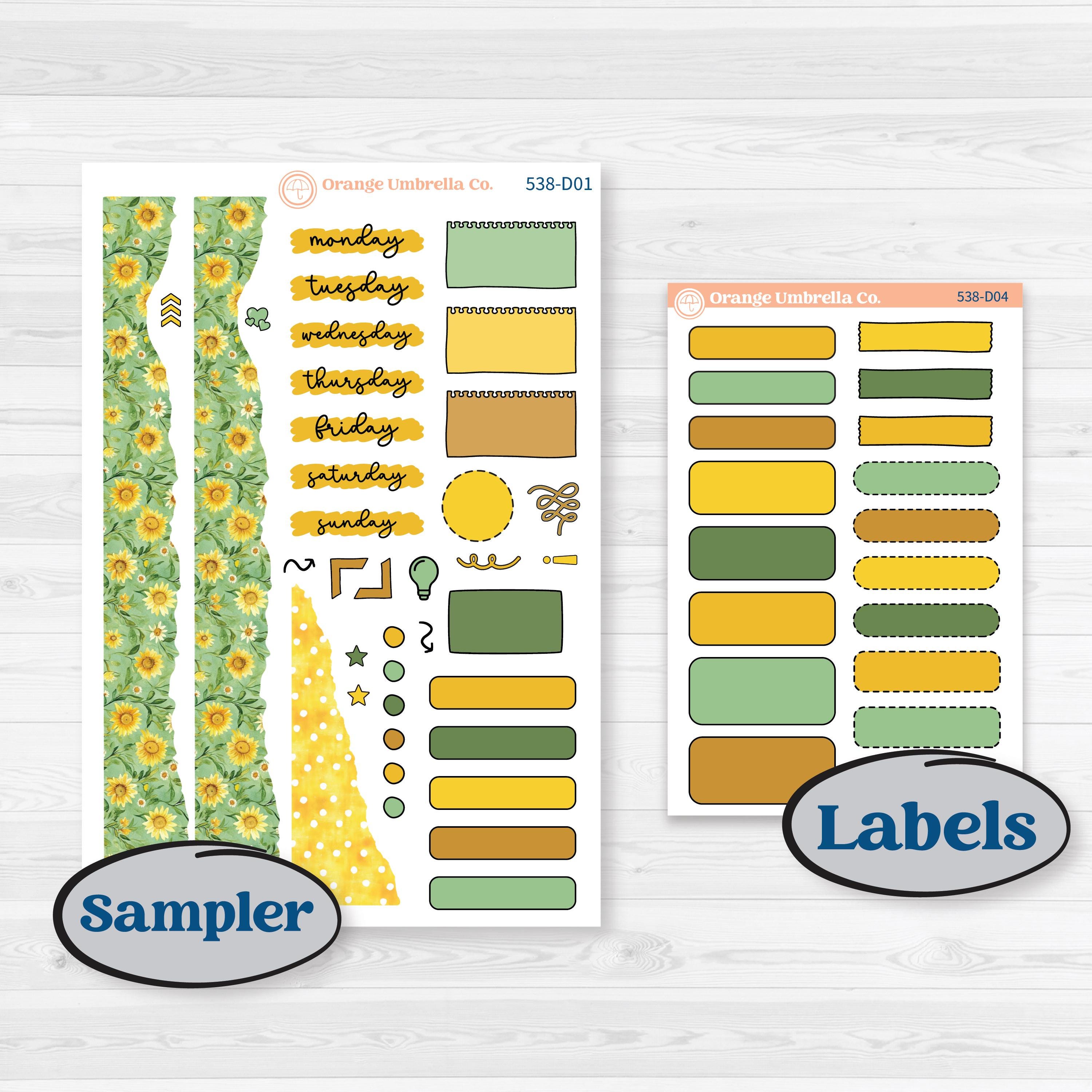 Sunflower Cottage | Journaling or Scrapbooking Kit | Creative Junk Journal Planner Stickers | Sun Blooms | KIT-538-D