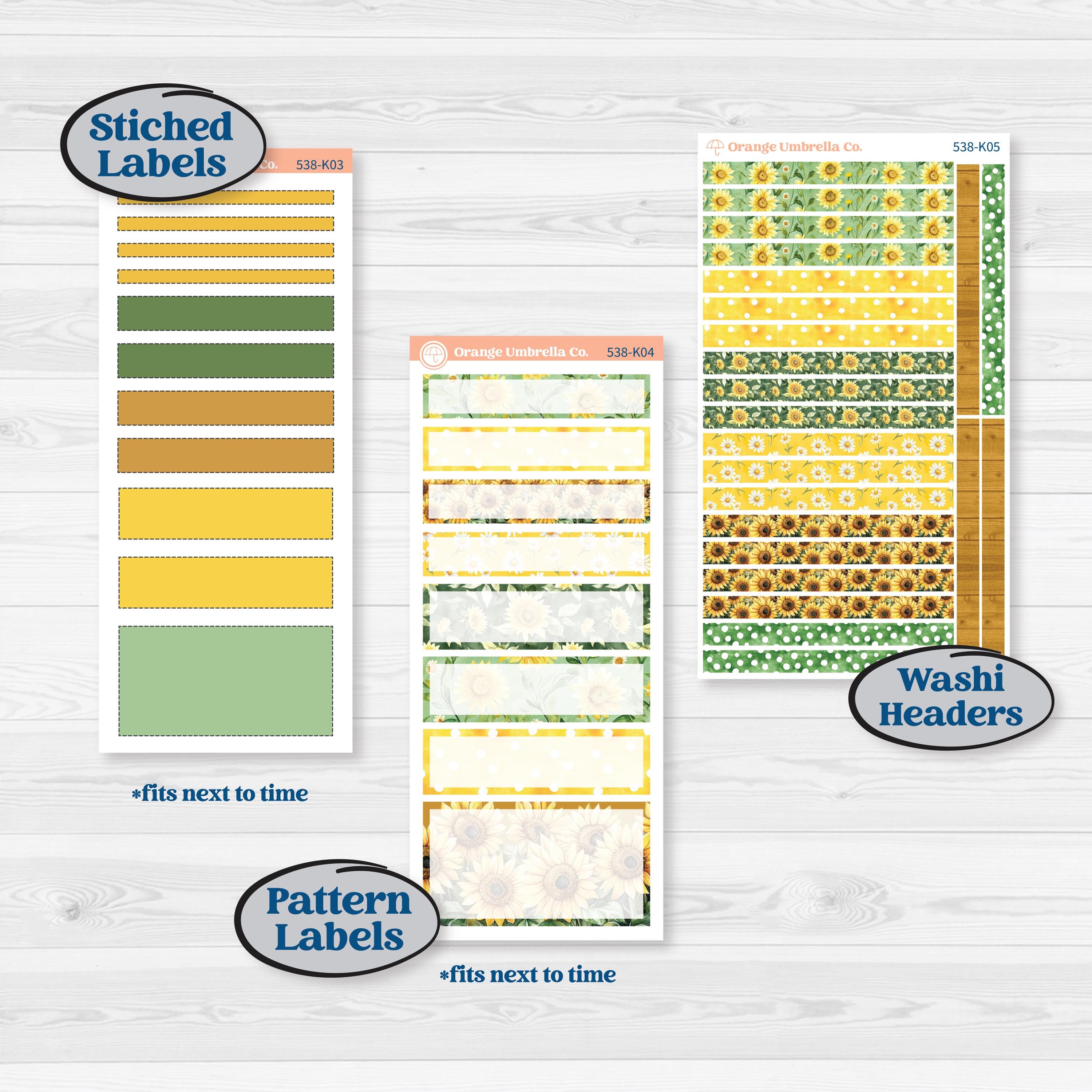 Sunflower Cottage | 7x9 Erin Condren Daily Duo Planner Kit Stickers | Sun Blooms | KIT-538-K