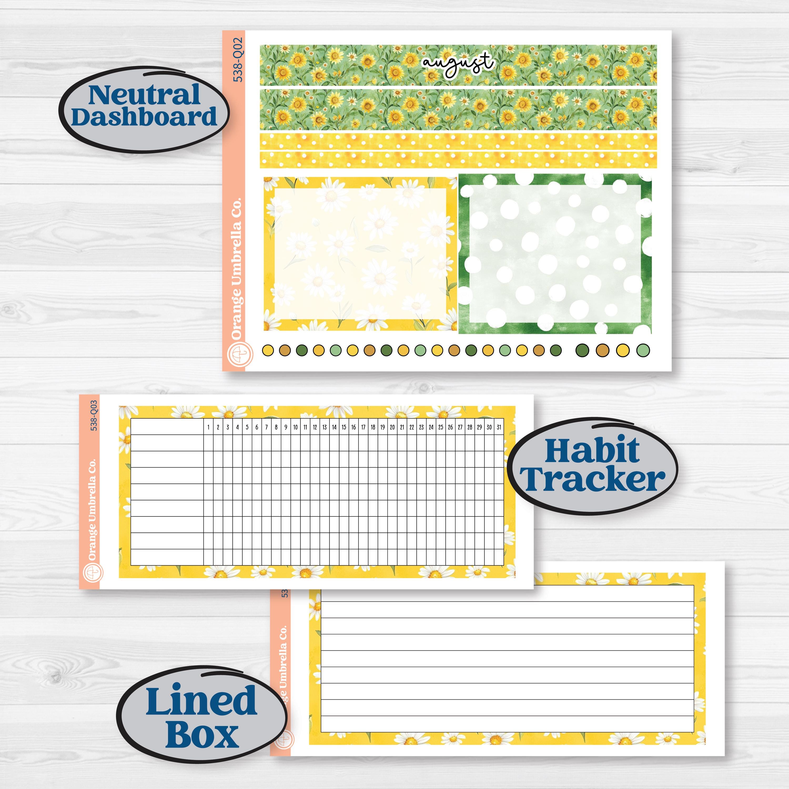 Sunflower Cottage | 7x9 Plum Monthly & Dashboard Planner Kit Stickers | Sun Blooms | KIT-538-Q