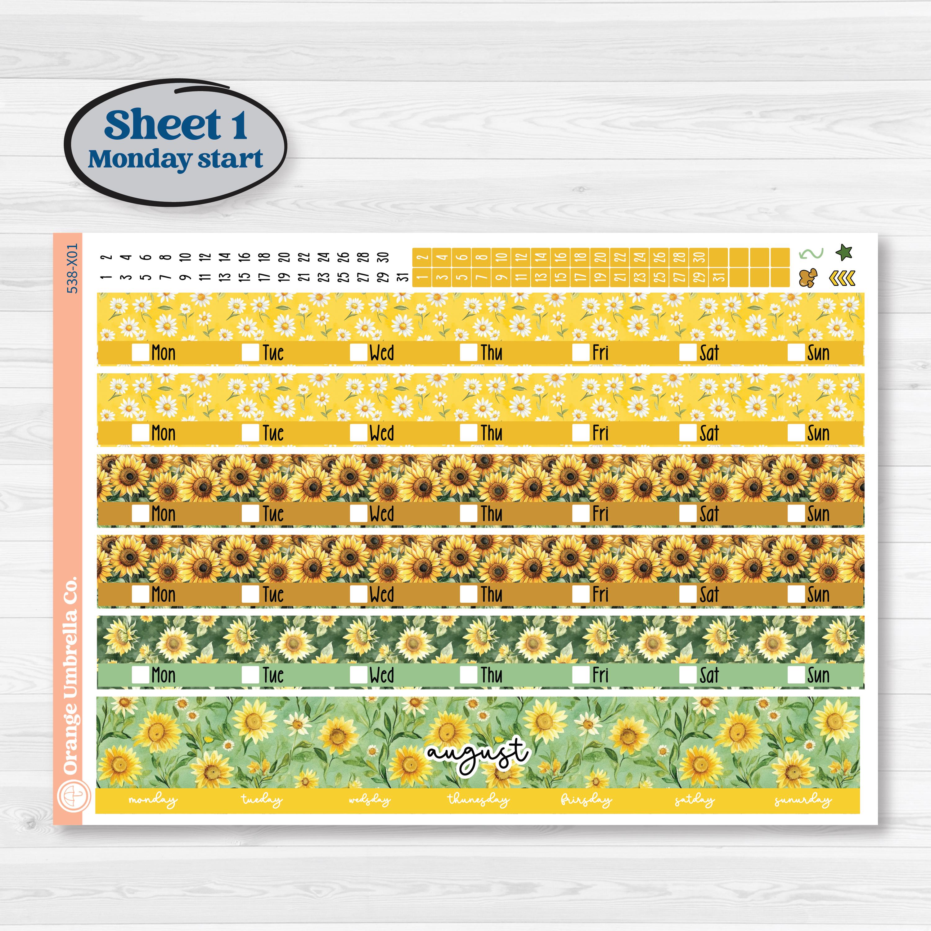 Sunflower Cottage | Laurel Denise Jo Large Planner Kit Stickers | Sun Blooms | KIT-538-X