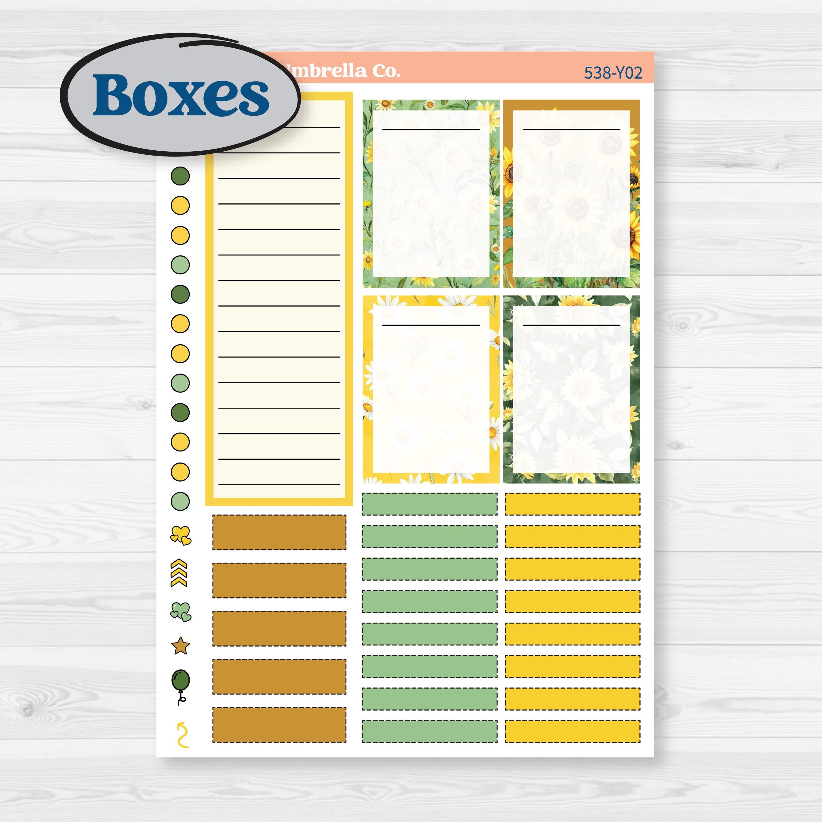 Sunflower Cottage | Laurel Denise Scout Small Planner Kit Stickers | Sun Blooms | KIT-538-Y