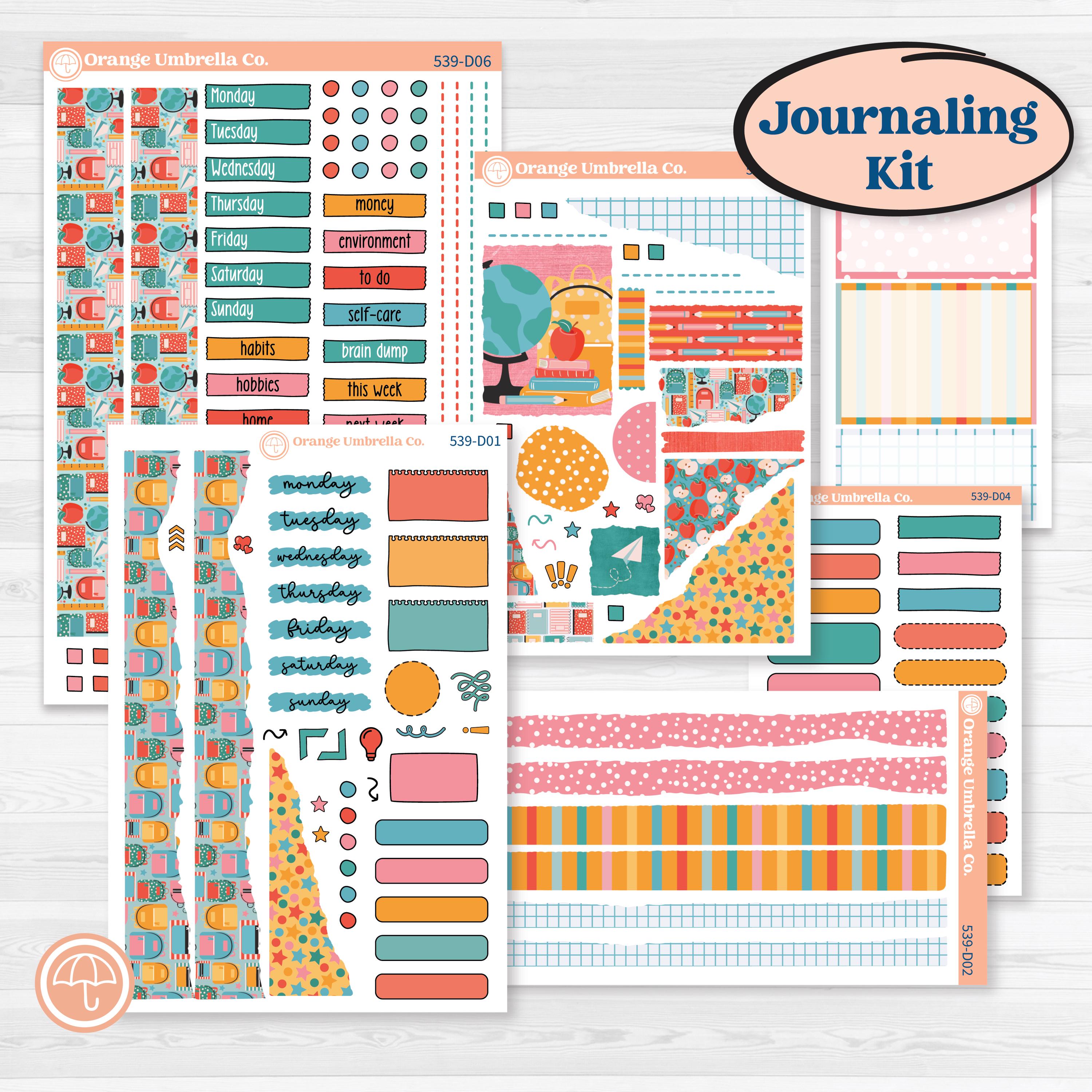 Back To School Kit | Journaling or Scrapbooking Kit | Creative Junk Journal Planner Stickers | Level Up | KIT-539-D