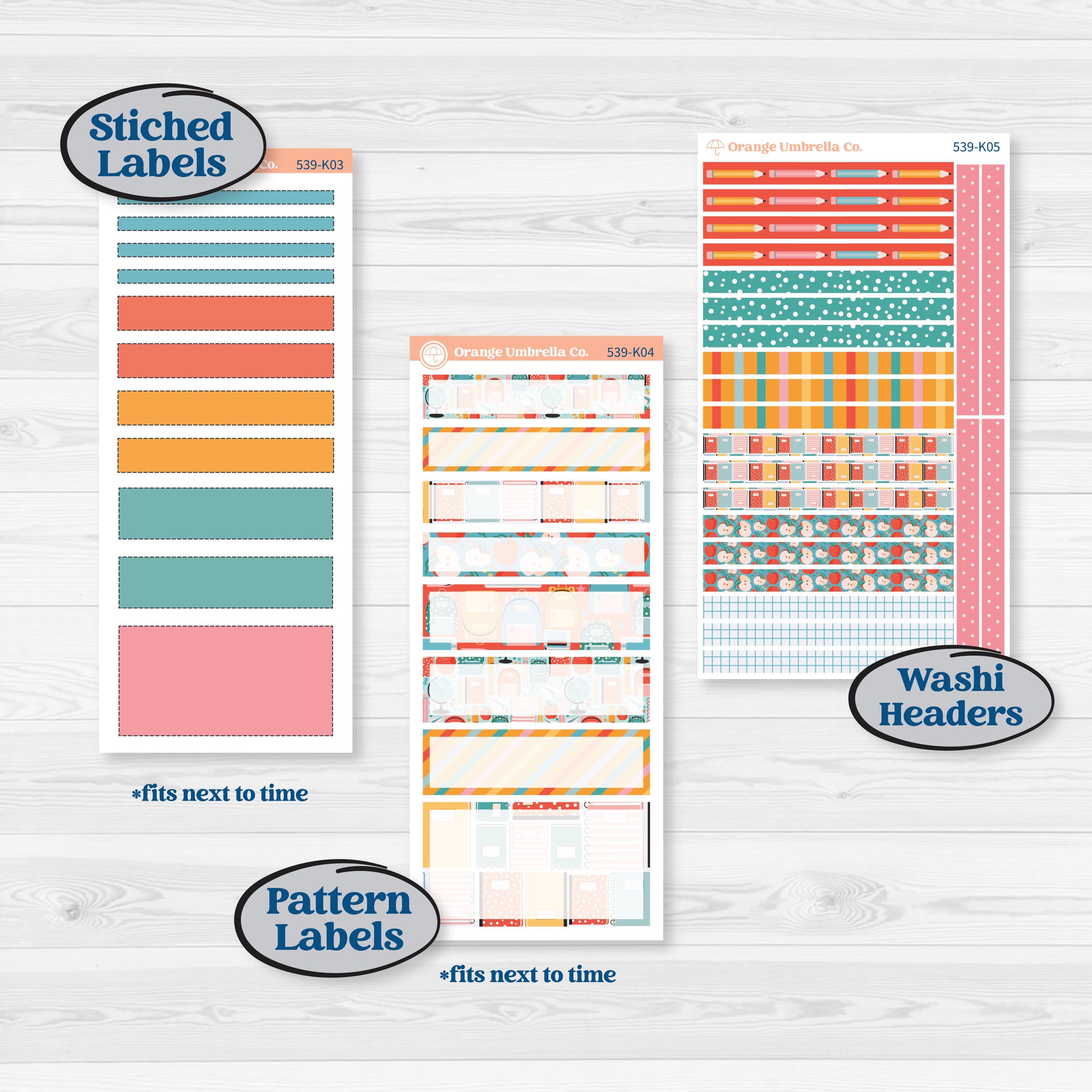 Back To School Kit | 7x9 Erin Condren Daily Duo Planner Kit Stickers | Level Up | KIT-539-K