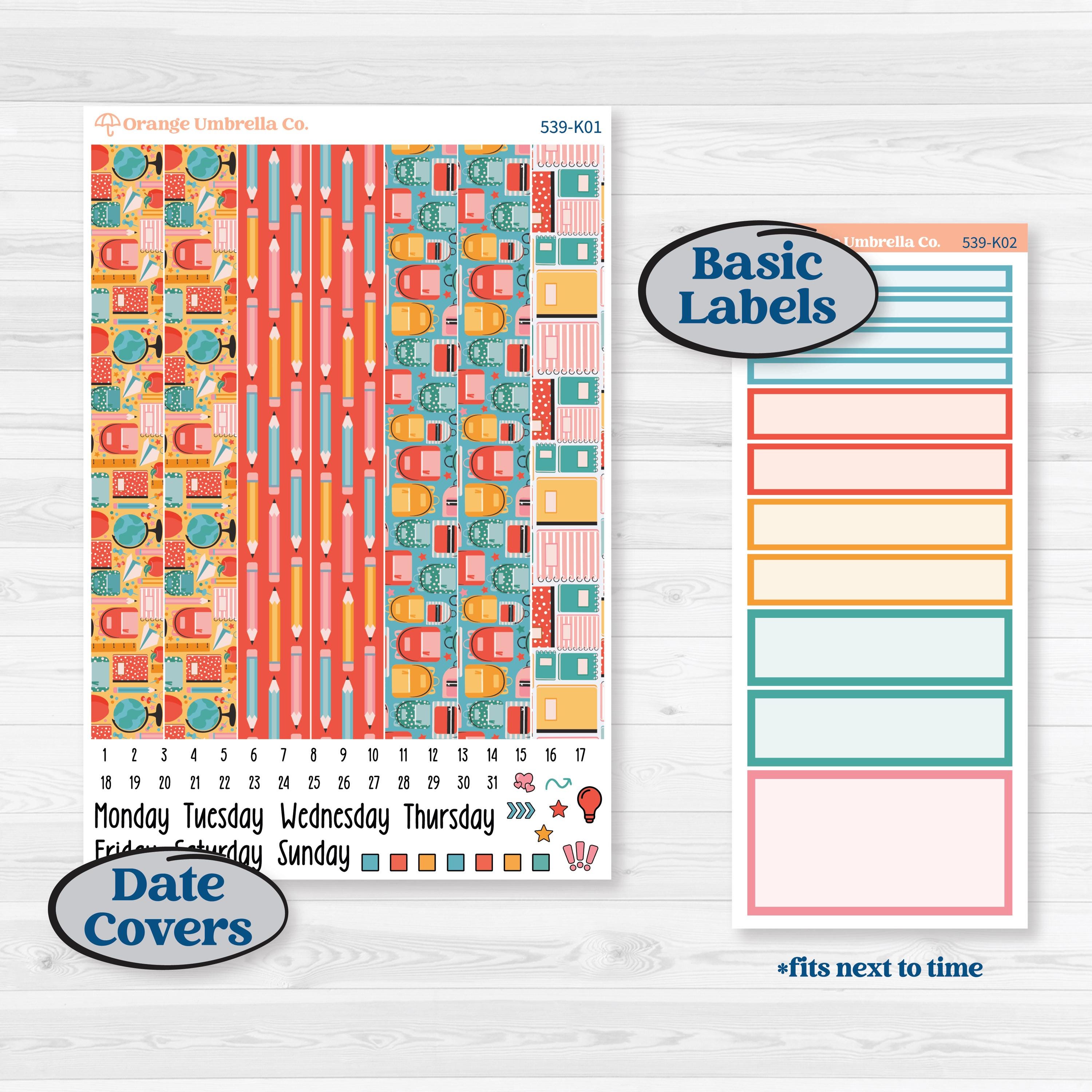 Back To School Kit | 7x9 Erin Condren Daily Duo Planner Kit Stickers | Level Up | KIT-539-K