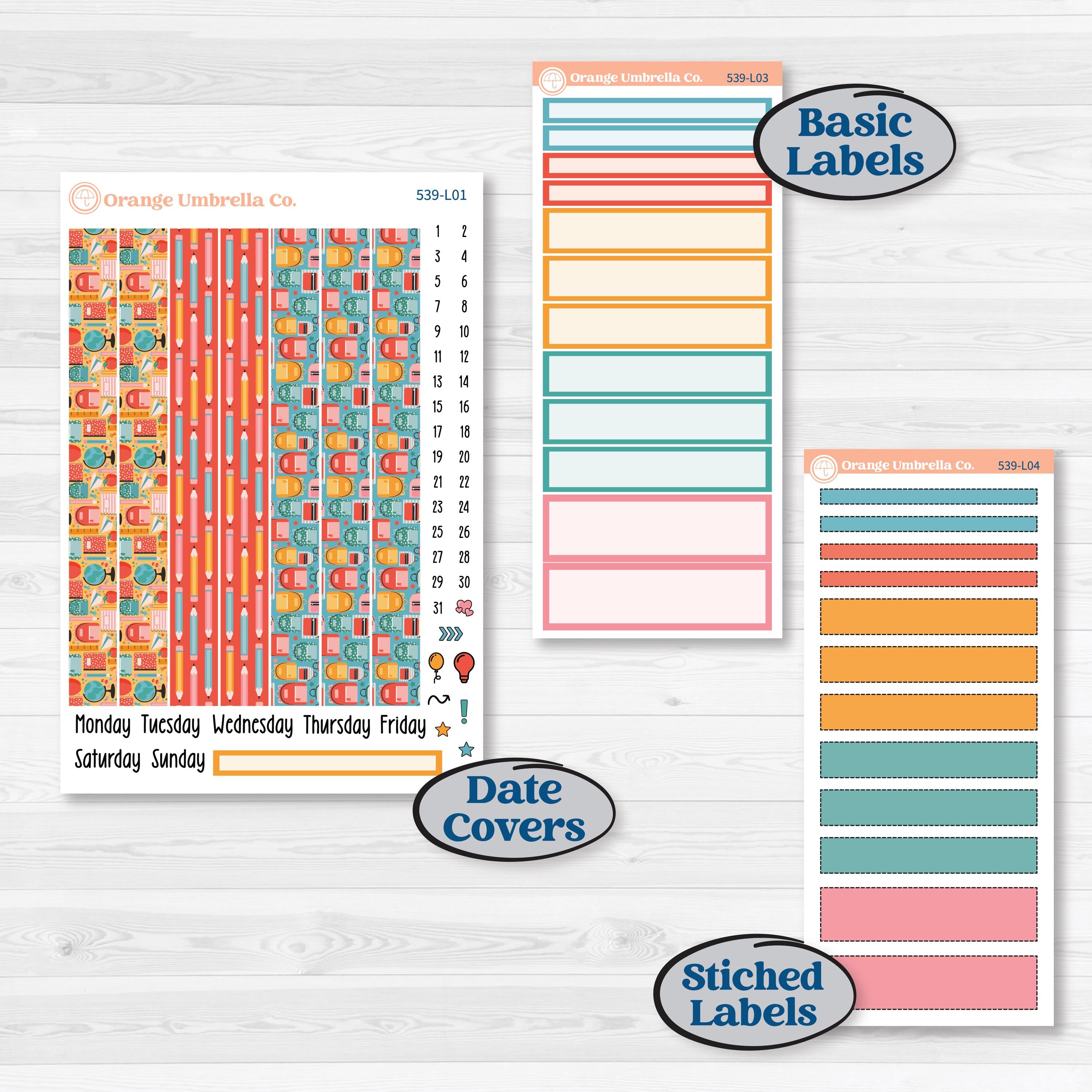Back To School Kit | 7x9 Plum Daily Planner Kit Stickers | Level Up | KIT-539-L