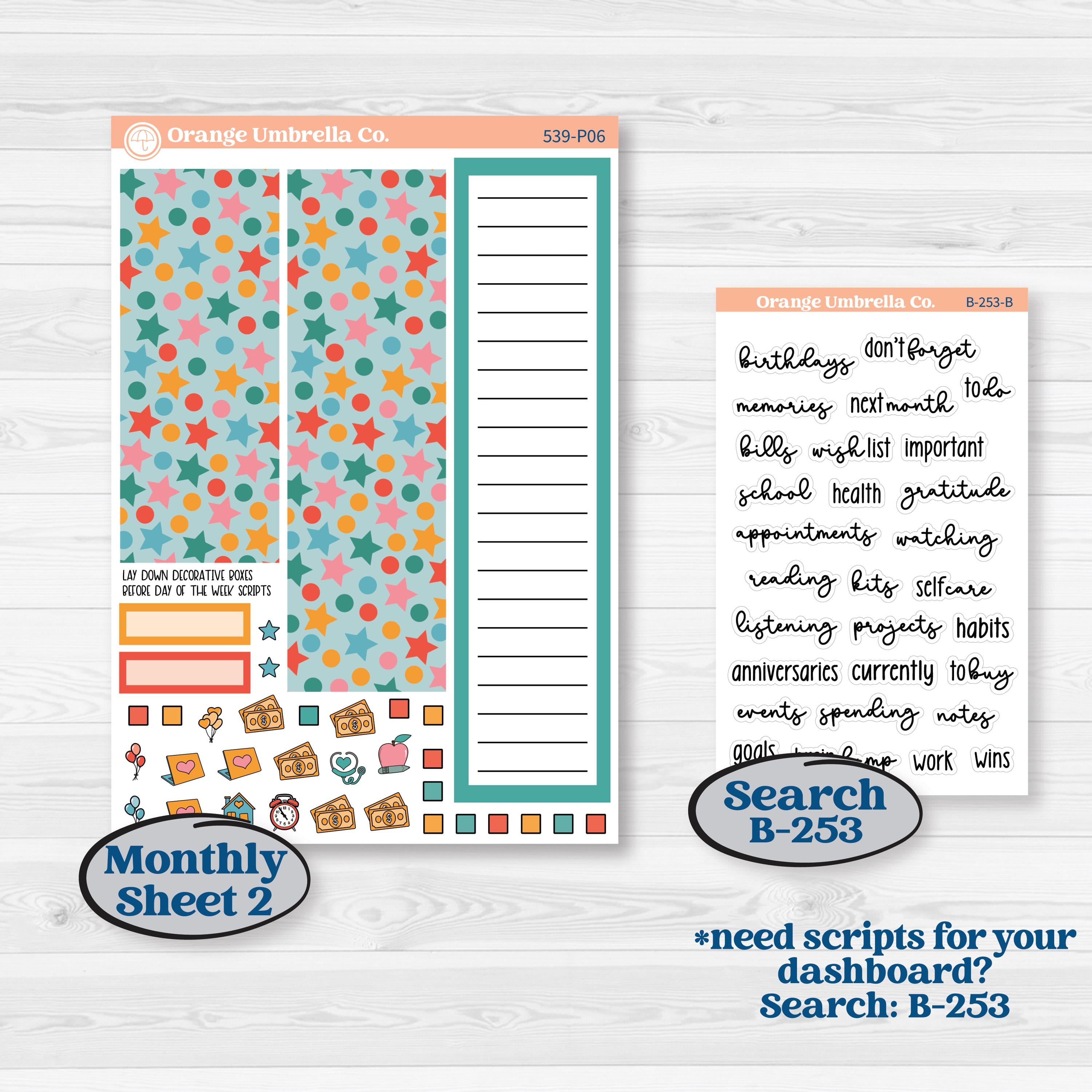 Back To School Kit | A5 Plum Monthly & Dashboard Planner Kit Stickers | Level Up | KIT-539-P