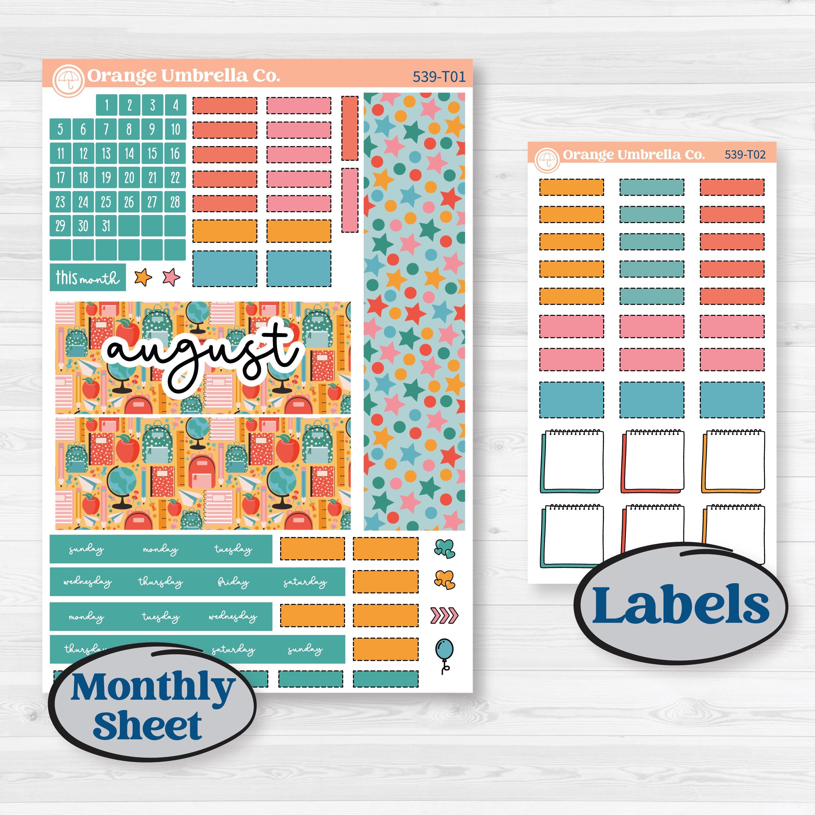 Back To School Kit | Hobonichi Weeks Monthly Planner Kit Stickers | Level Up | KIT-539-T