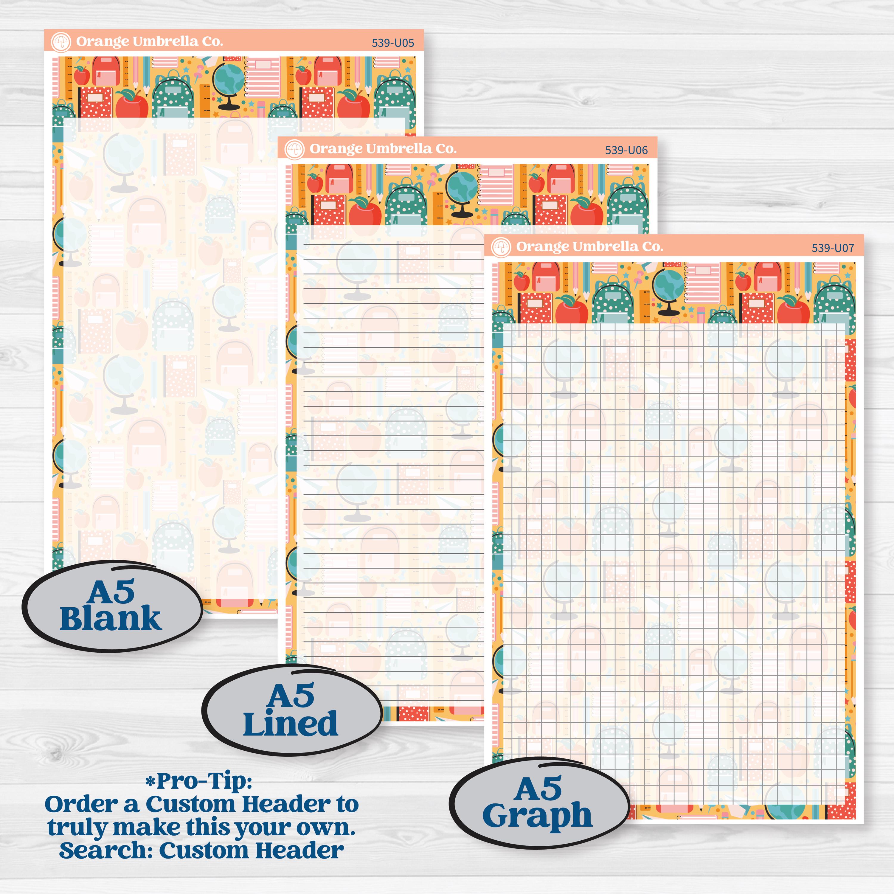 Back To School Kit | A5 or 7x9 Create Your Own Monthly or Dashboard Universal | Monthly & Reading Log Sticker Kit | Level Up | KIT-539-U