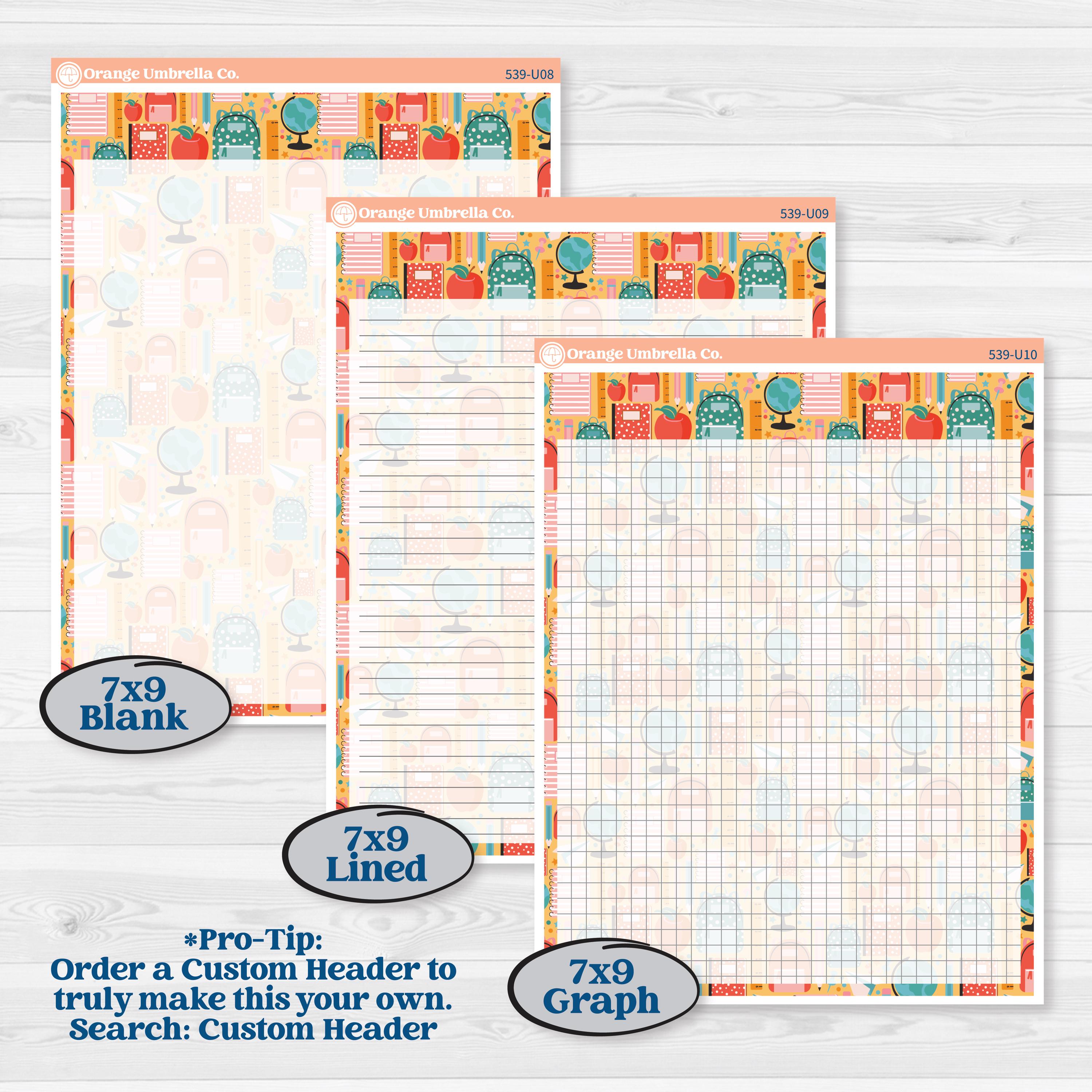 Back To School Kit | A5 or 7x9 Create Your Own Monthly or Dashboard Universal | Monthly & Reading Log Sticker Kit | Level Up | KIT-539-U