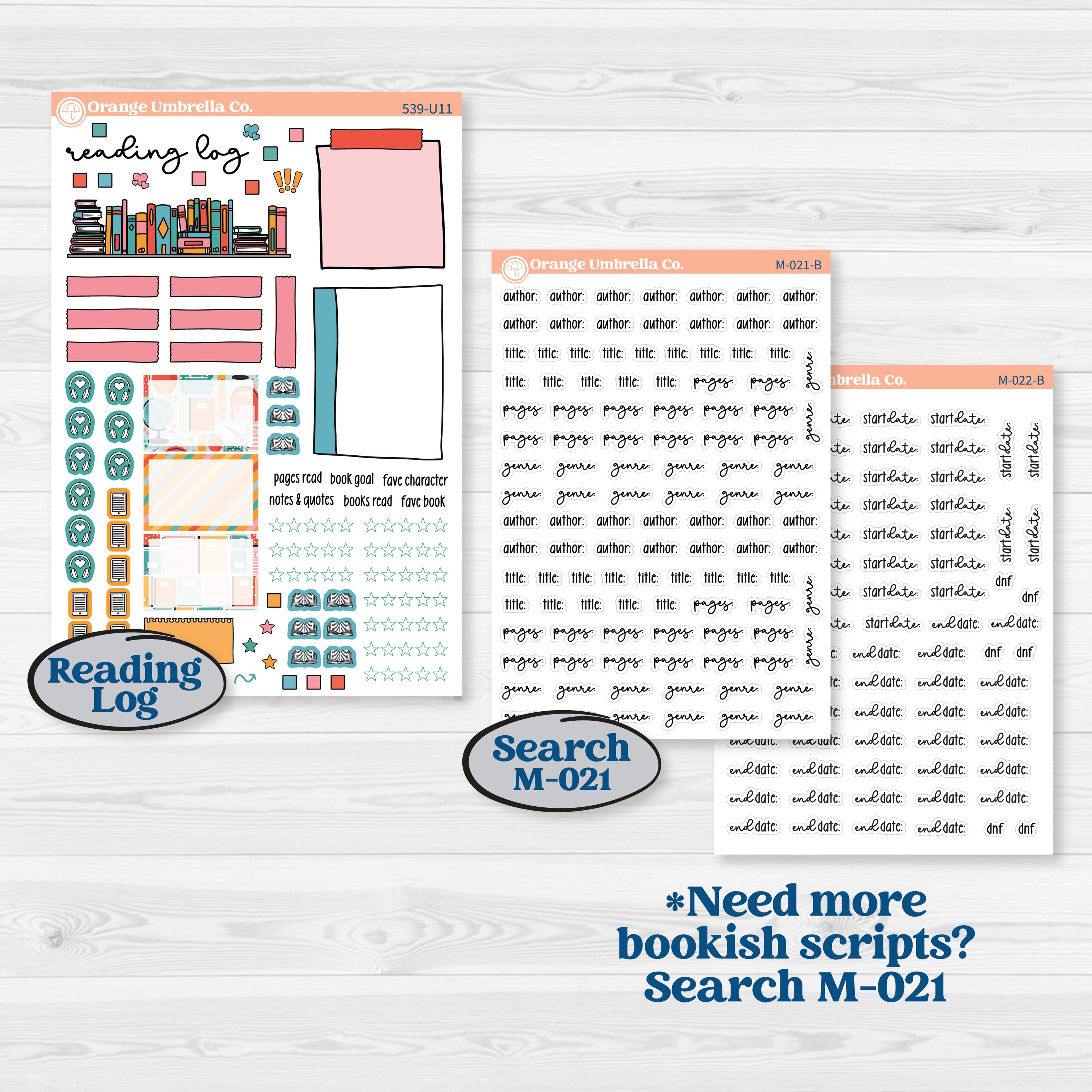 Back To School Kit | A5 or 7x9 Create Your Own Monthly or Dashboard Universal | Monthly & Reading Log Sticker Kit | Level Up | KIT-539-U