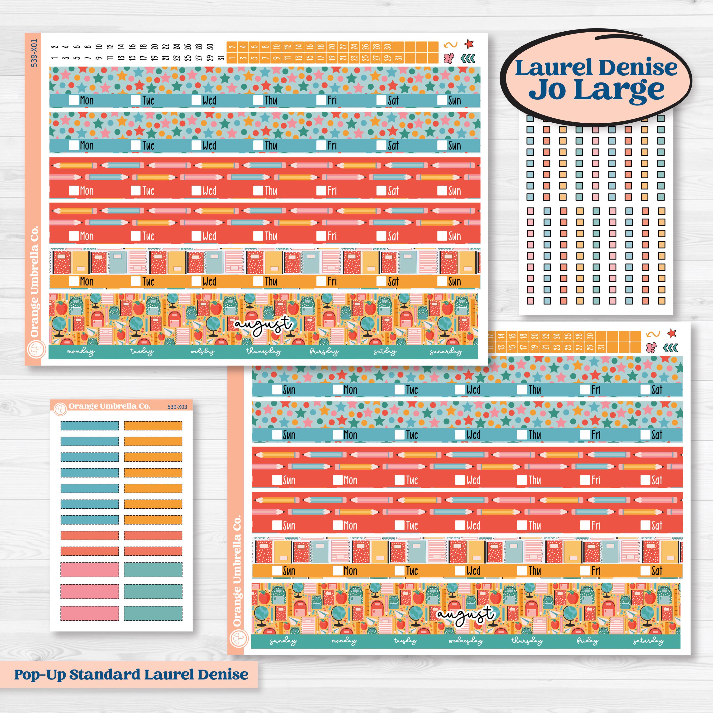 Back To School Kit | Laurel Denise Jo Large Planner Kit Stickers | Level Up | KIT-539-X