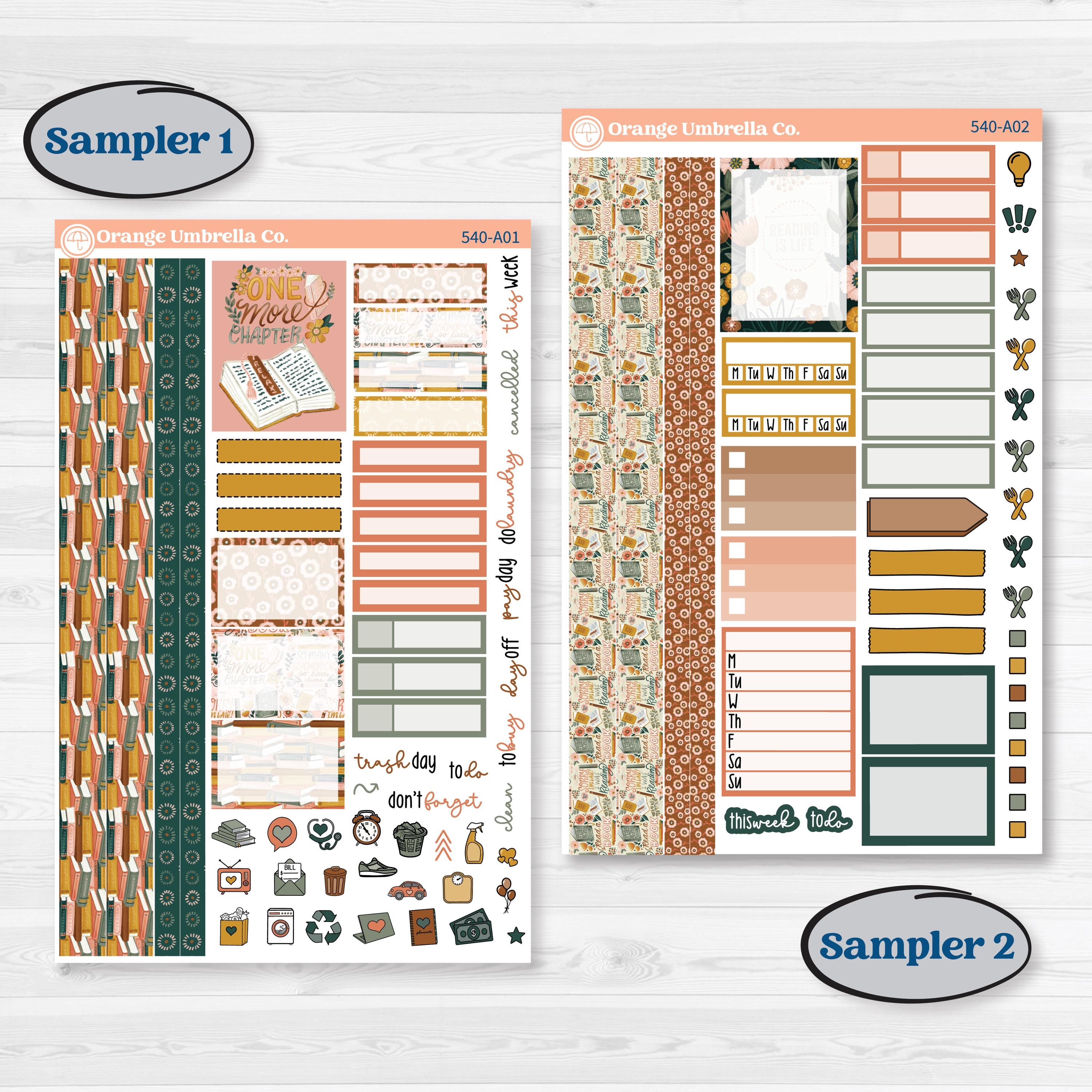 Book Love Planner Kit | Weekly Sticker Kit for Vertical Planners like Erin Condren | Bookmarked | KIT-540-A