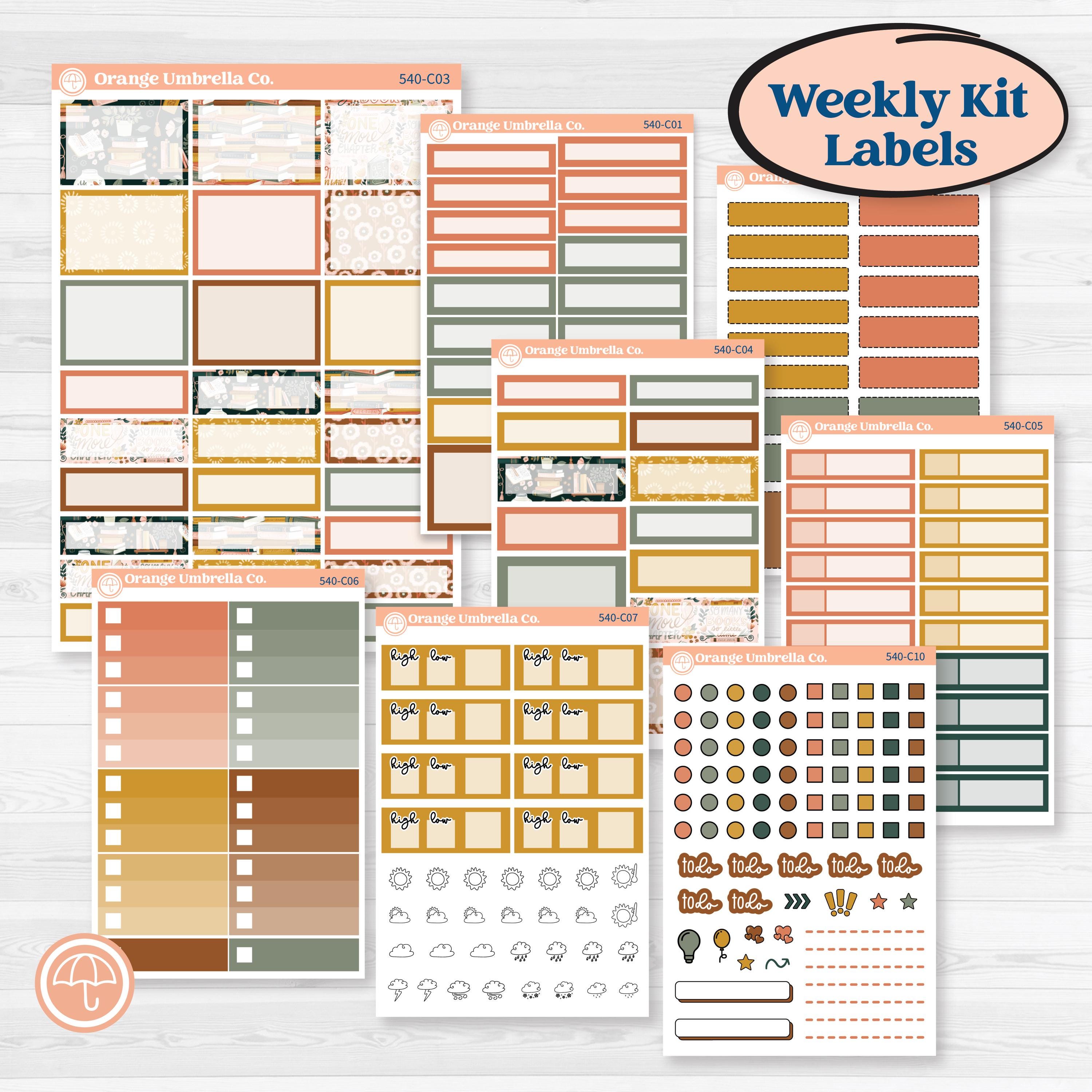Book Love Planner Kit | Weekly Add-On Labels Planner Kit Stickers | Bookmarked | KIT-540-C