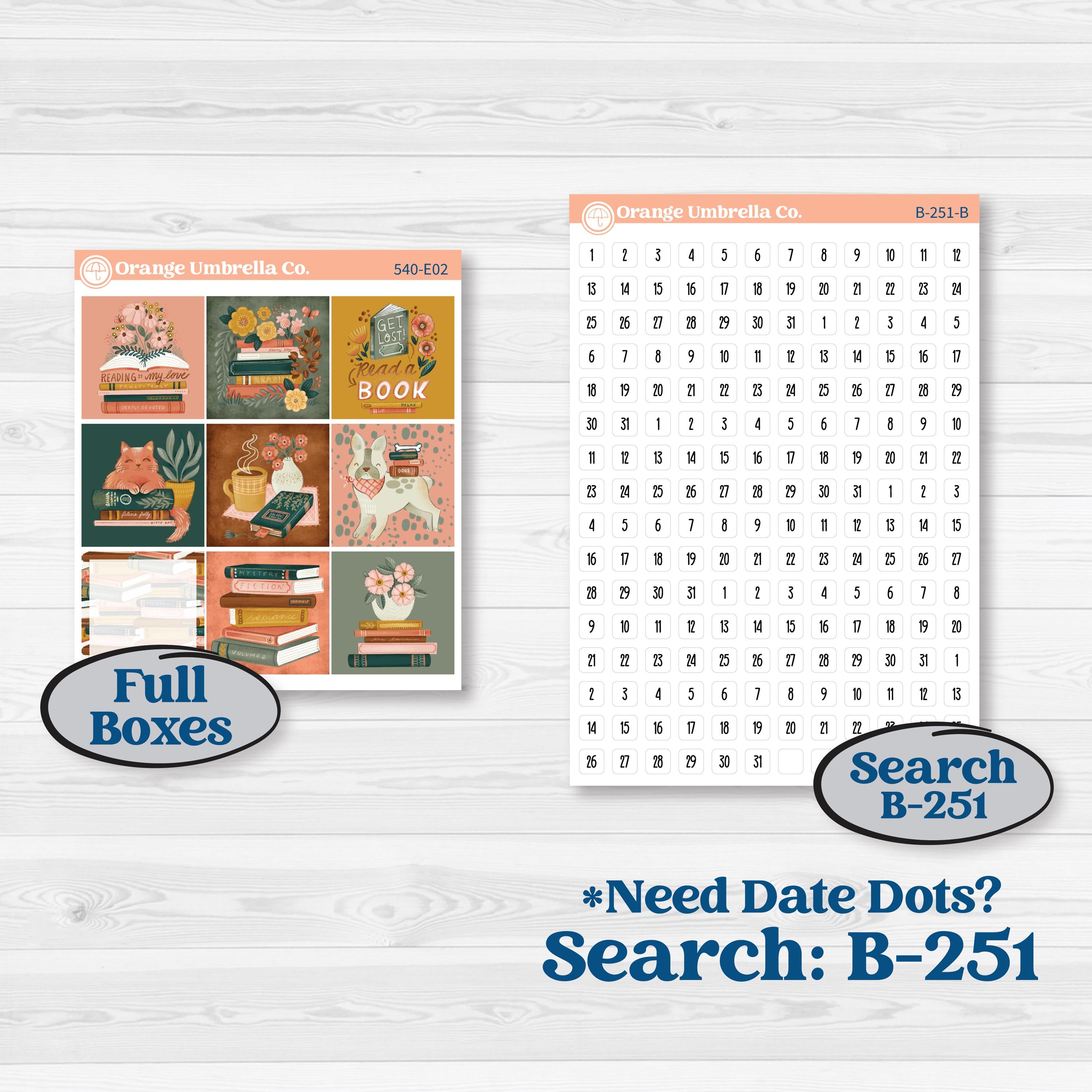 Book Love Planner Kit | Hobonichi Cousin Weekly & Daily Planner Kit Stickers | Bookmarked | KIT-540-E