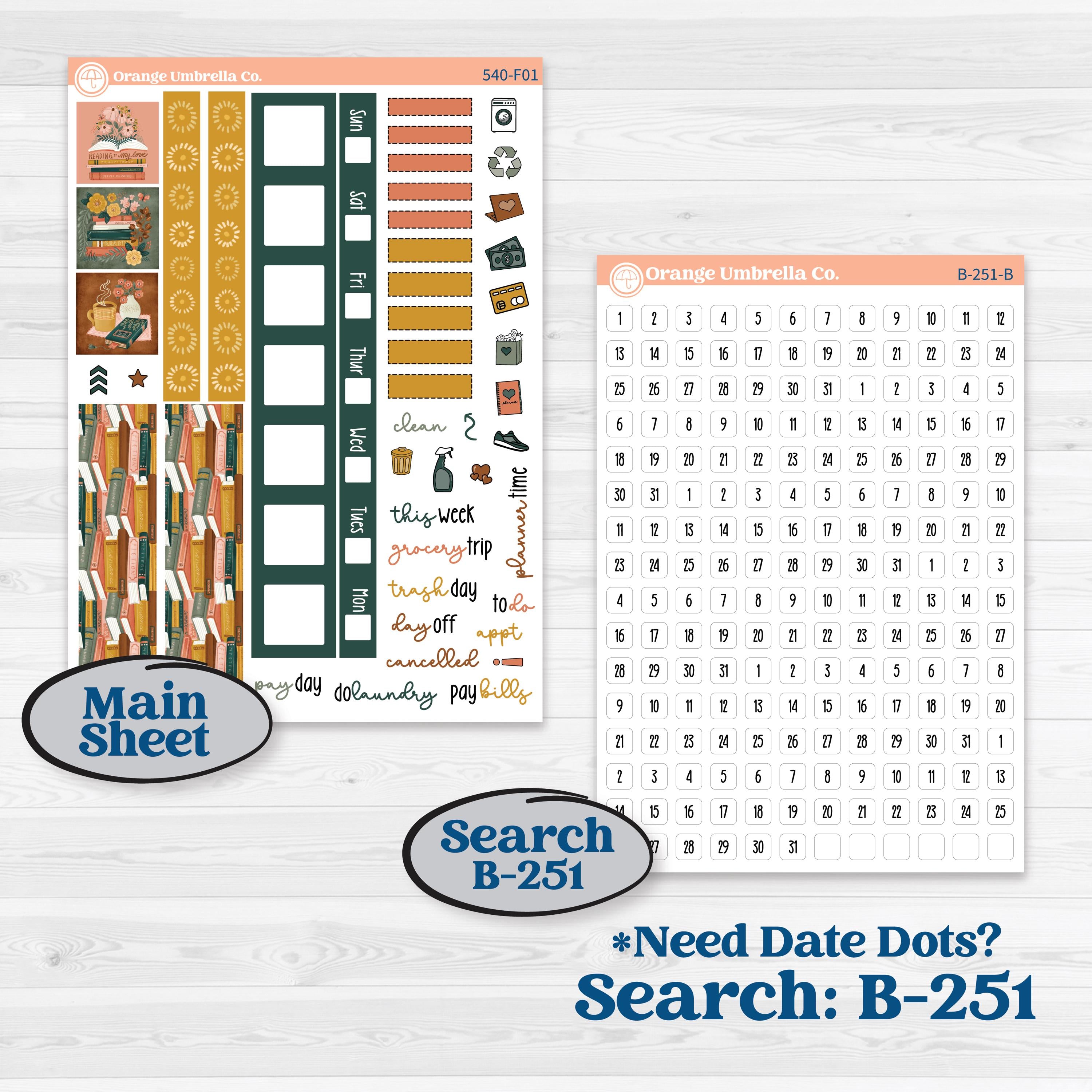 Book Love Planner Kit | Hobonichi Weeks Weekly Planner Kit Stickers | Bookmarked | KIT-540-F