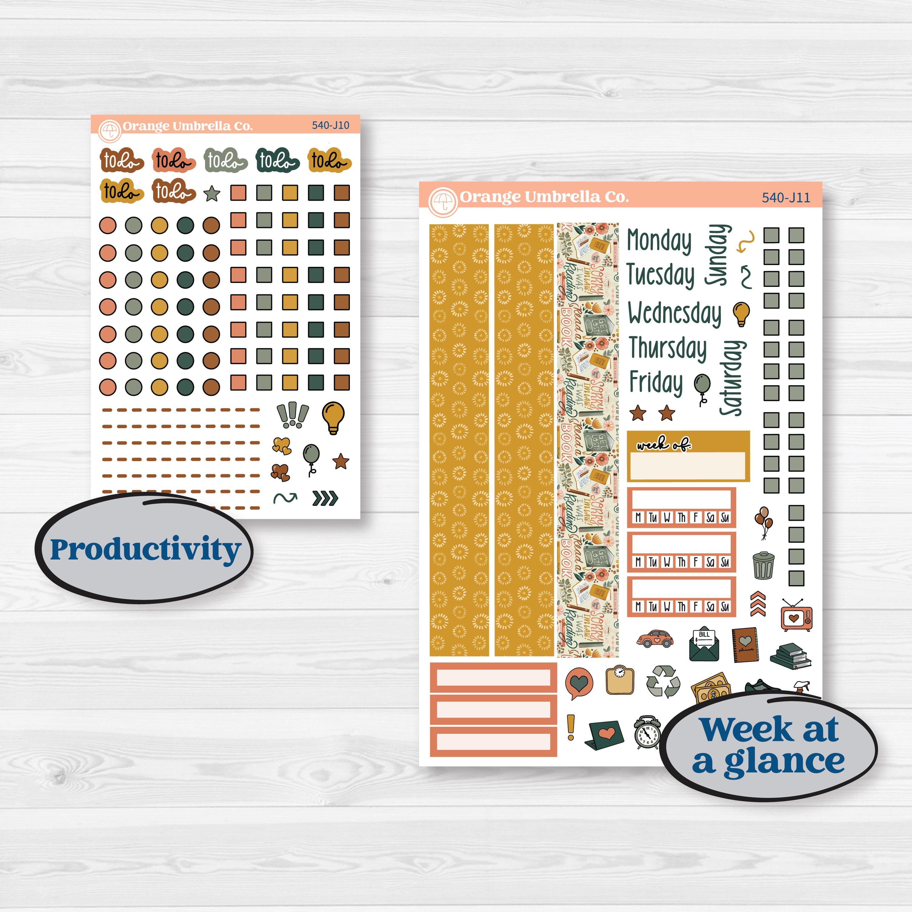 Book Love Planner Kit | A5 Daily Duo Planner Kit Stickers | Bookmarked | KIT-540-J