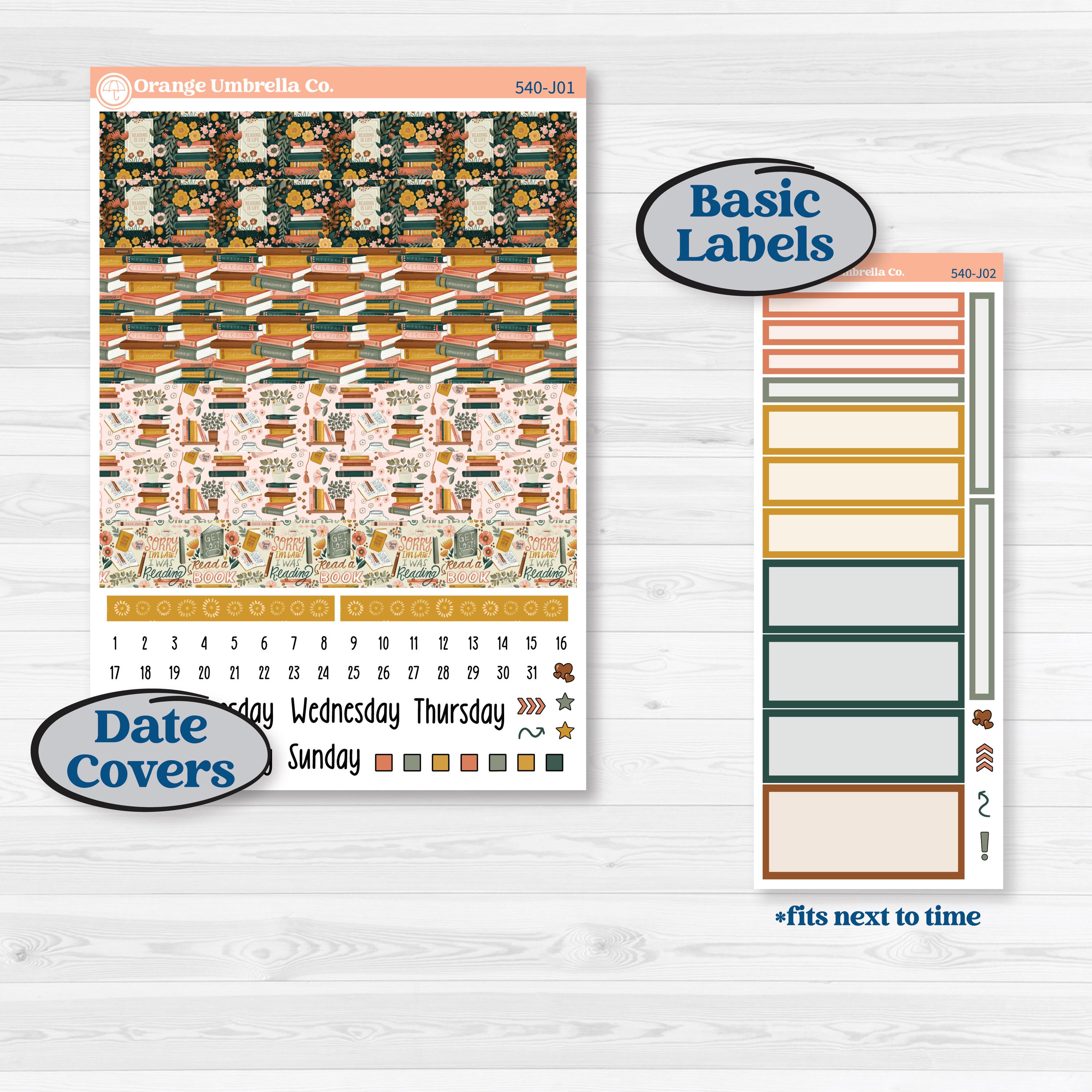 Book Love Planner Kit | A5 Daily Duo Planner Kit Stickers | Bookmarked | KIT-540-J