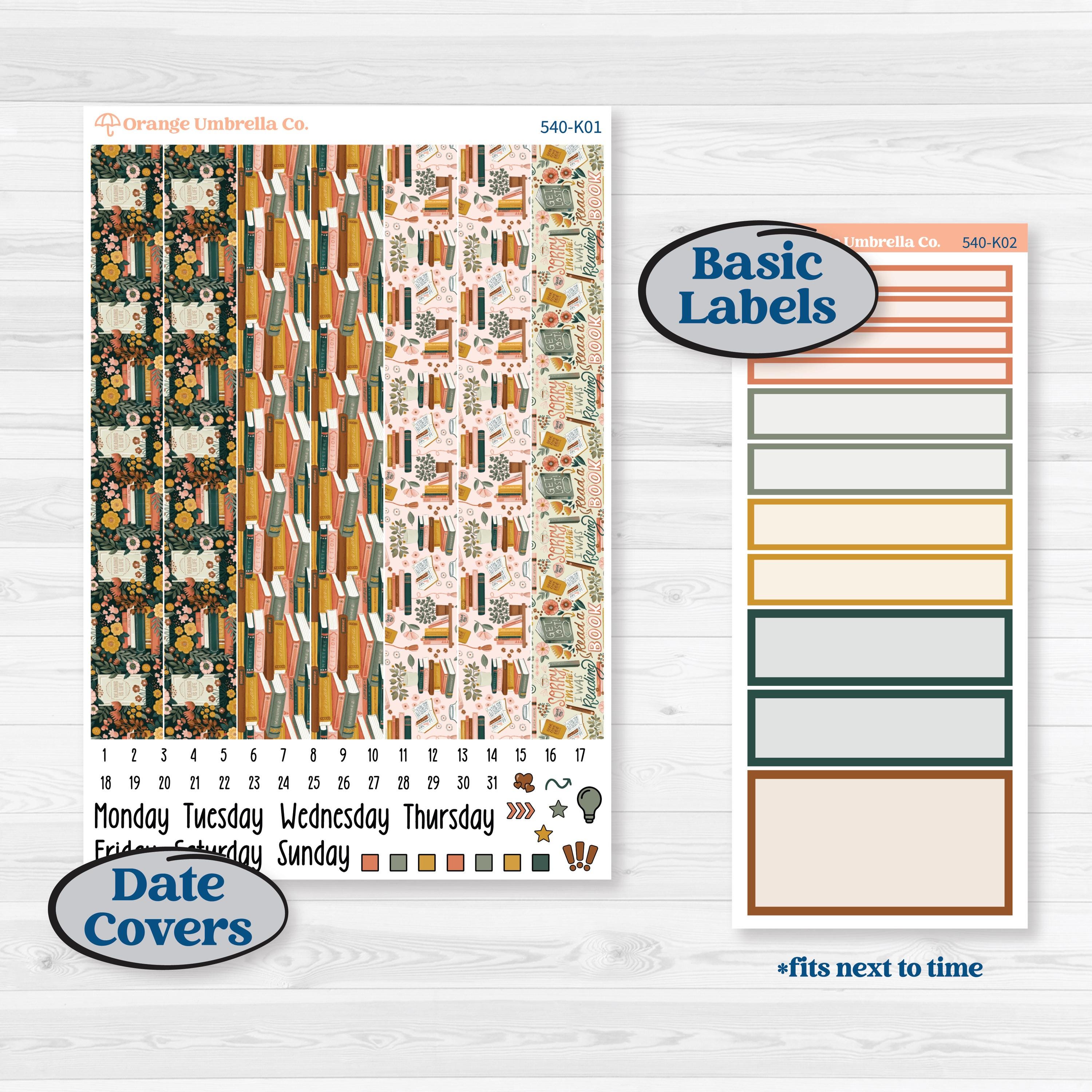 Book Love Planner Kit | 7x9 Erin Condren Daily Duo Planner Kit Stickers | Bookmarked | KIT-540-K