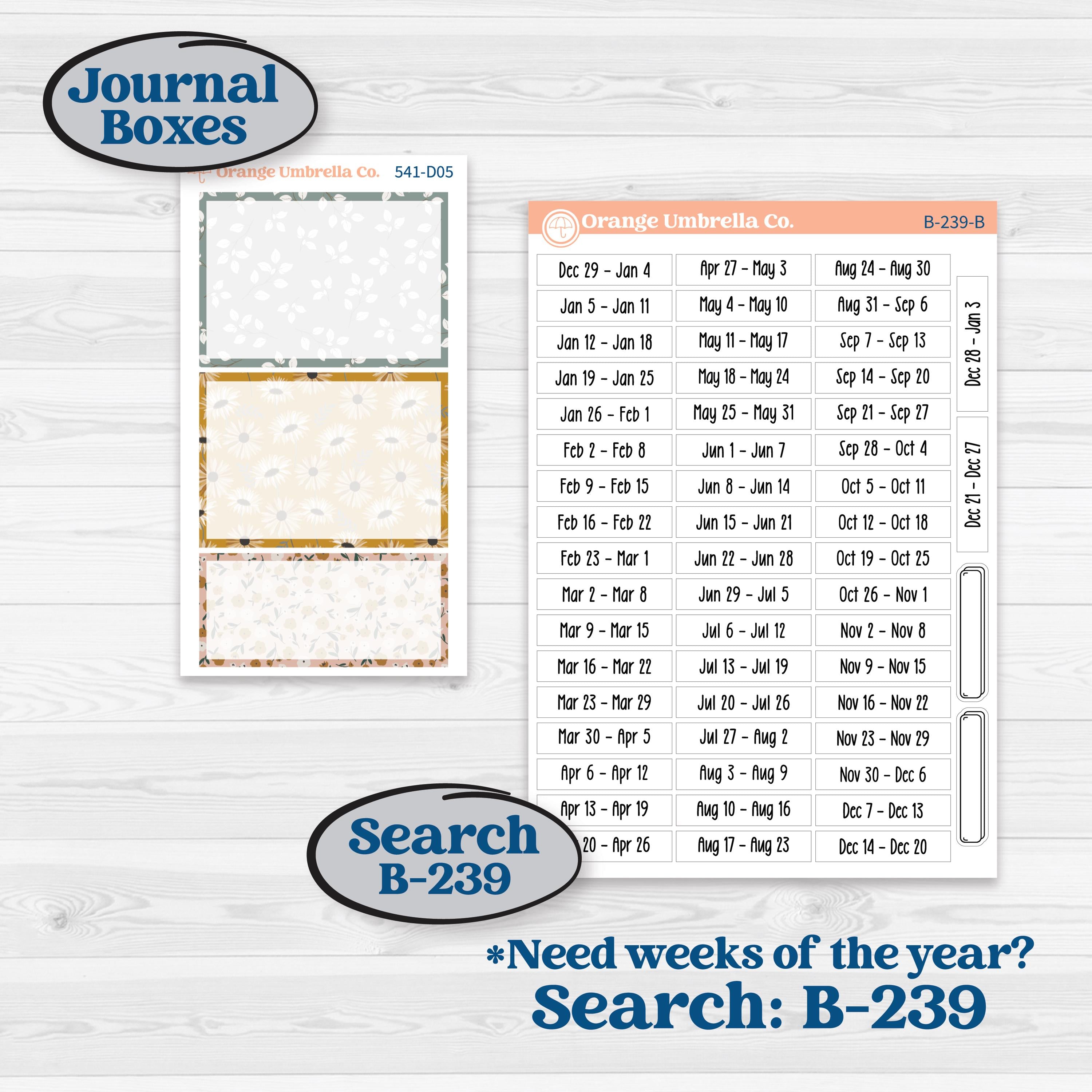 Boho Floral Planner Kit | Journaling or Scrapbooking Kit | Creative Junk Journal Planner Stickers | Living Is Easy | KIT-541-D