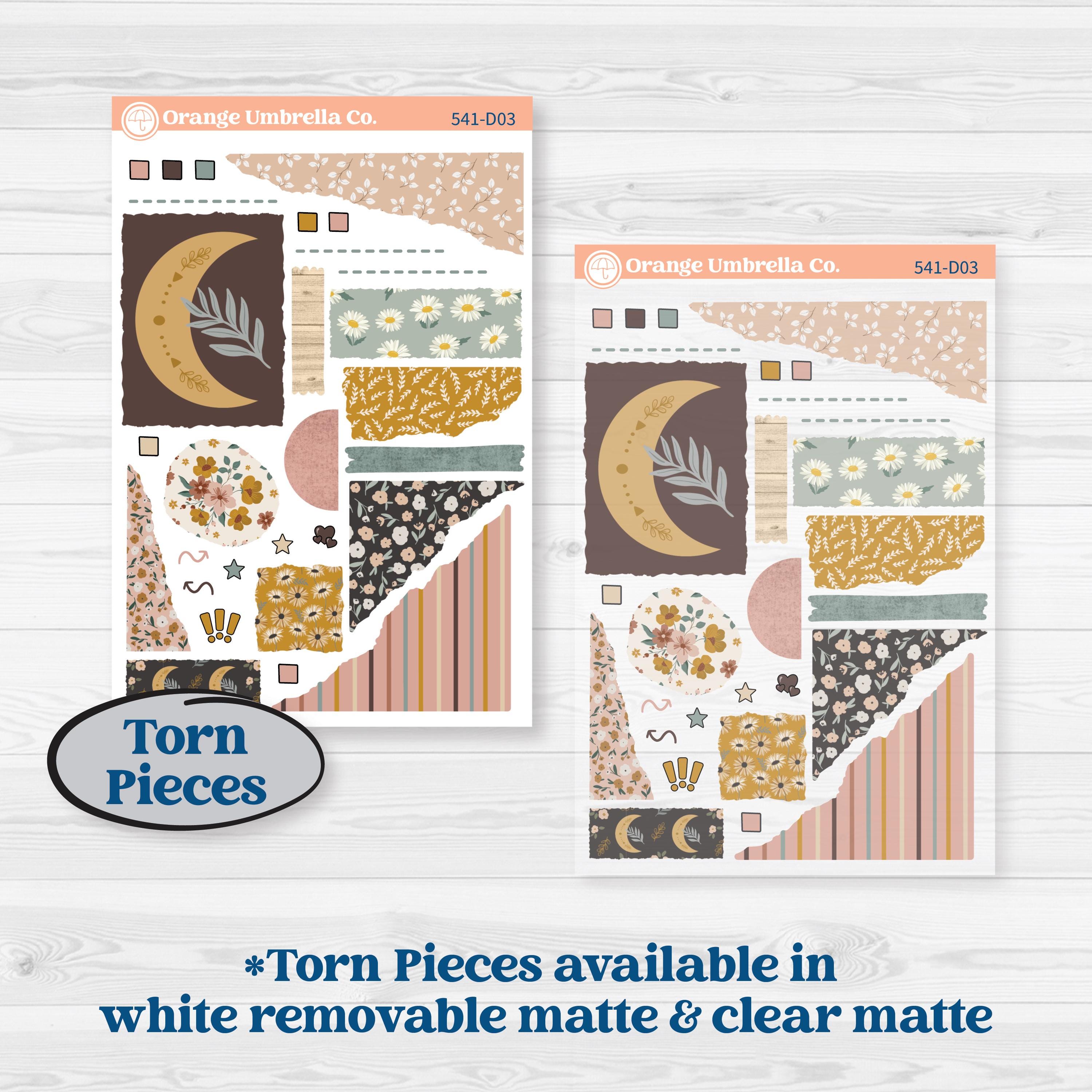 Boho Floral Planner Kit | Journaling or Scrapbooking Kit | Creative Junk Journal Planner Stickers | Living Is Easy | KIT-541-D