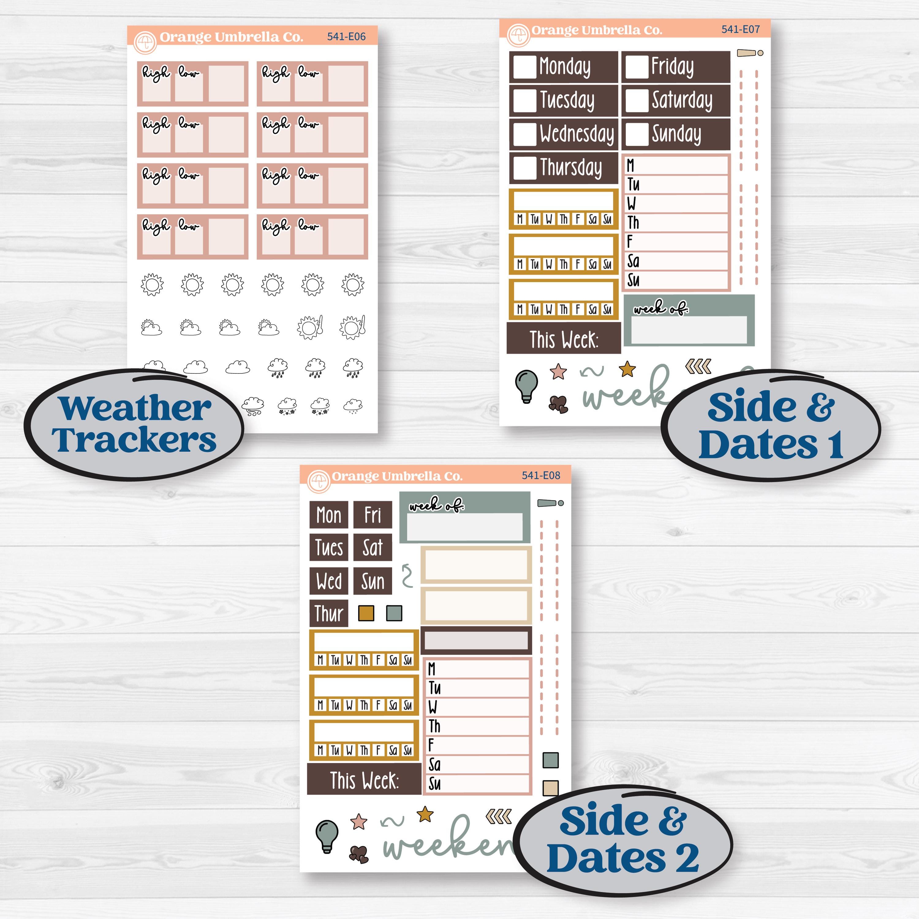 Boho Floral Planner Kit | Hobonichi Cousin Weekly & Daily Planner Kit Stickers | Living Is Easy | KIT-541-E