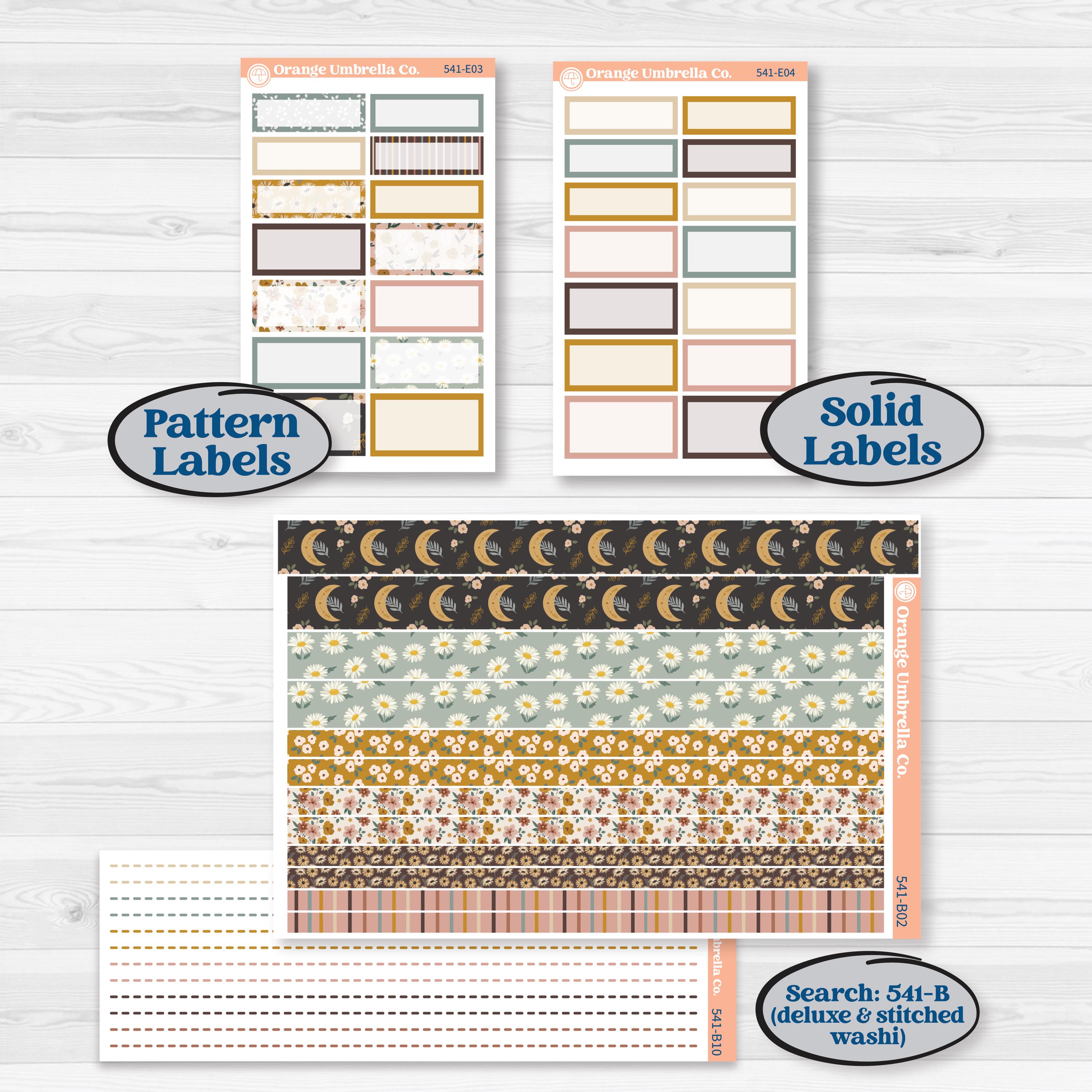 Boho Floral Planner Kit | Hobonichi Cousin Weekly & Daily Planner Kit Stickers | Living Is Easy | KIT-541-E