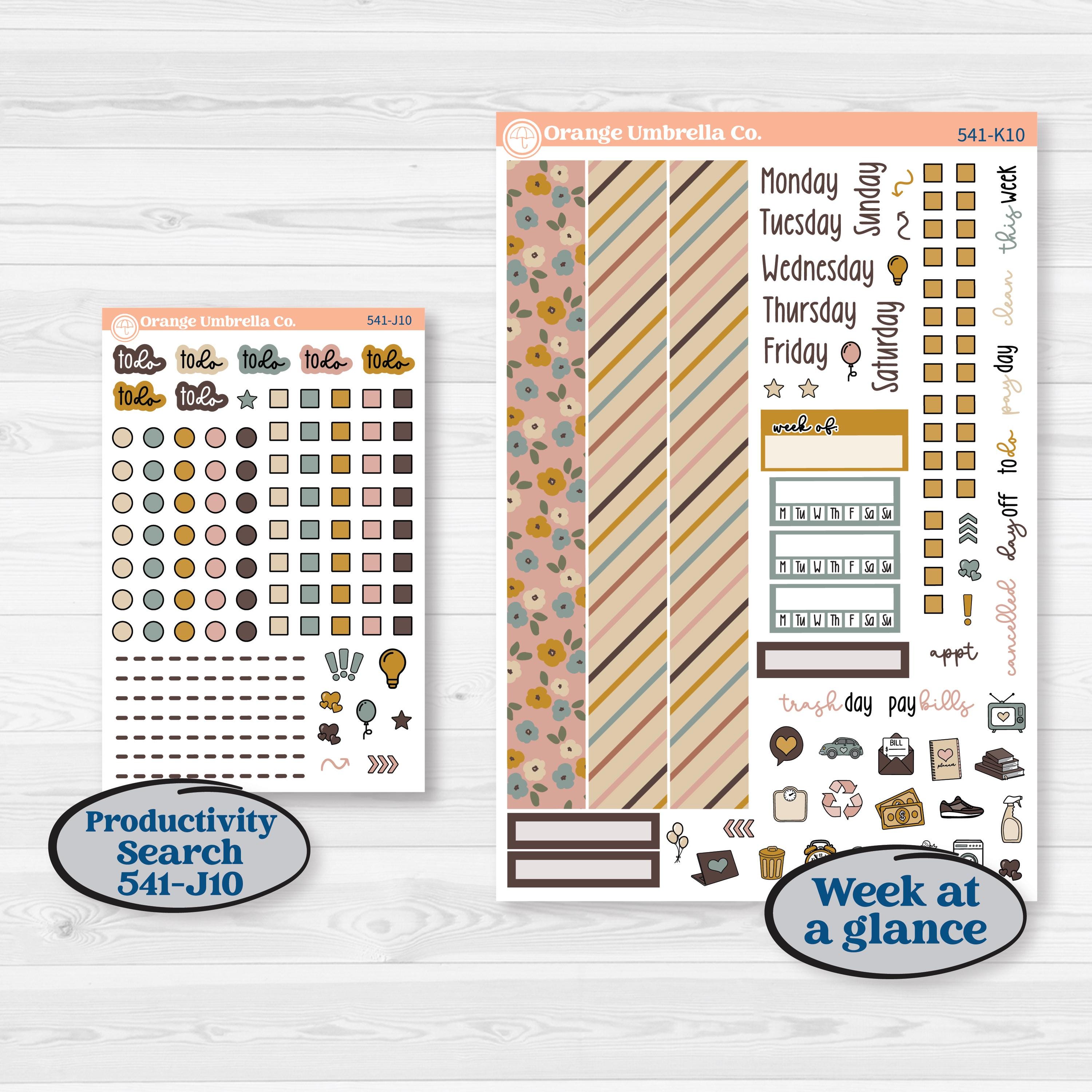 Boho Floral Planner Kit | 7x9 Erin Condren Daily Duo Planner Kit Stickers | Living Is Easy | KIT-541-K