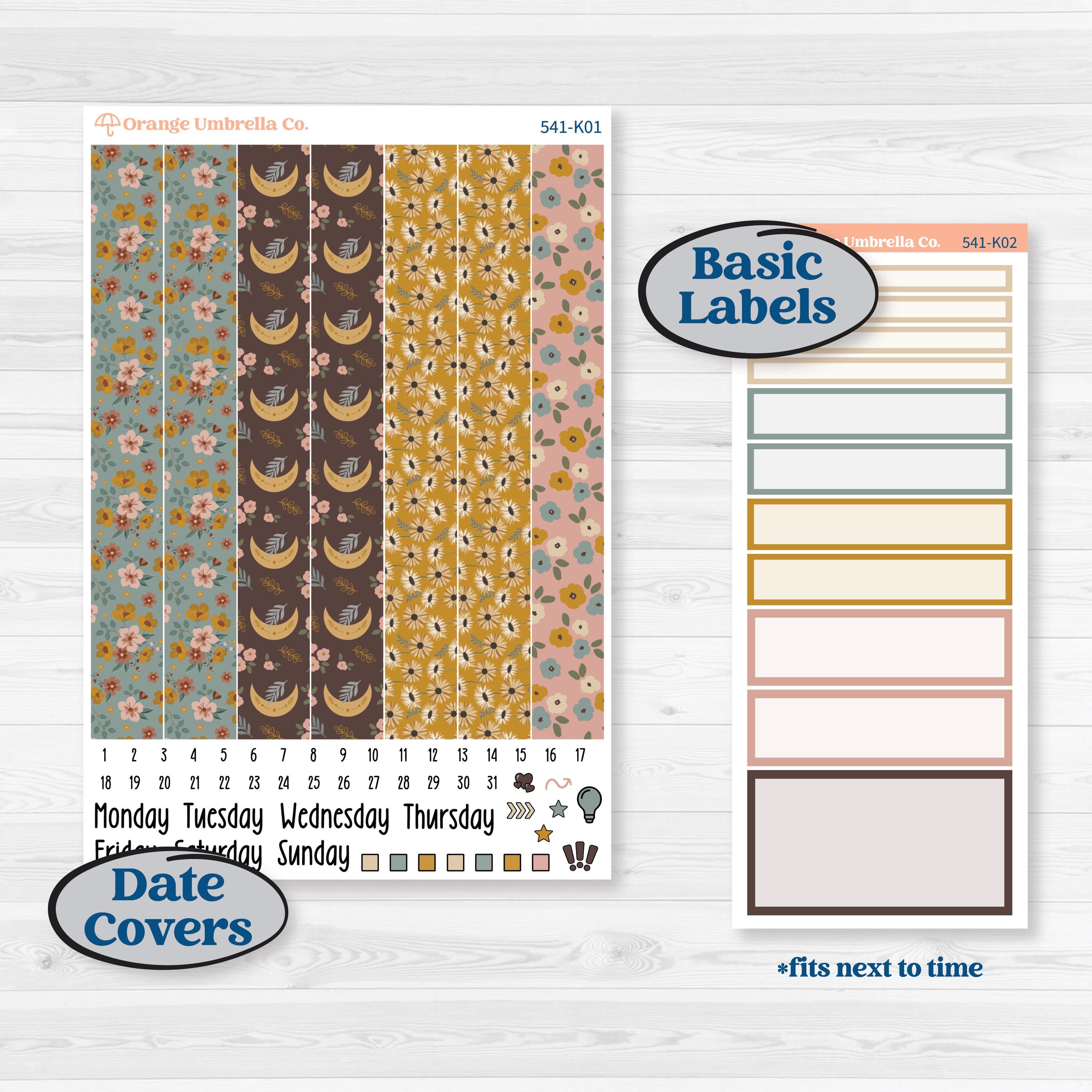 Boho Floral Planner Kit | 7x9 Erin Condren Daily Duo Planner Kit Stickers | Living Is Easy | KIT-541-K