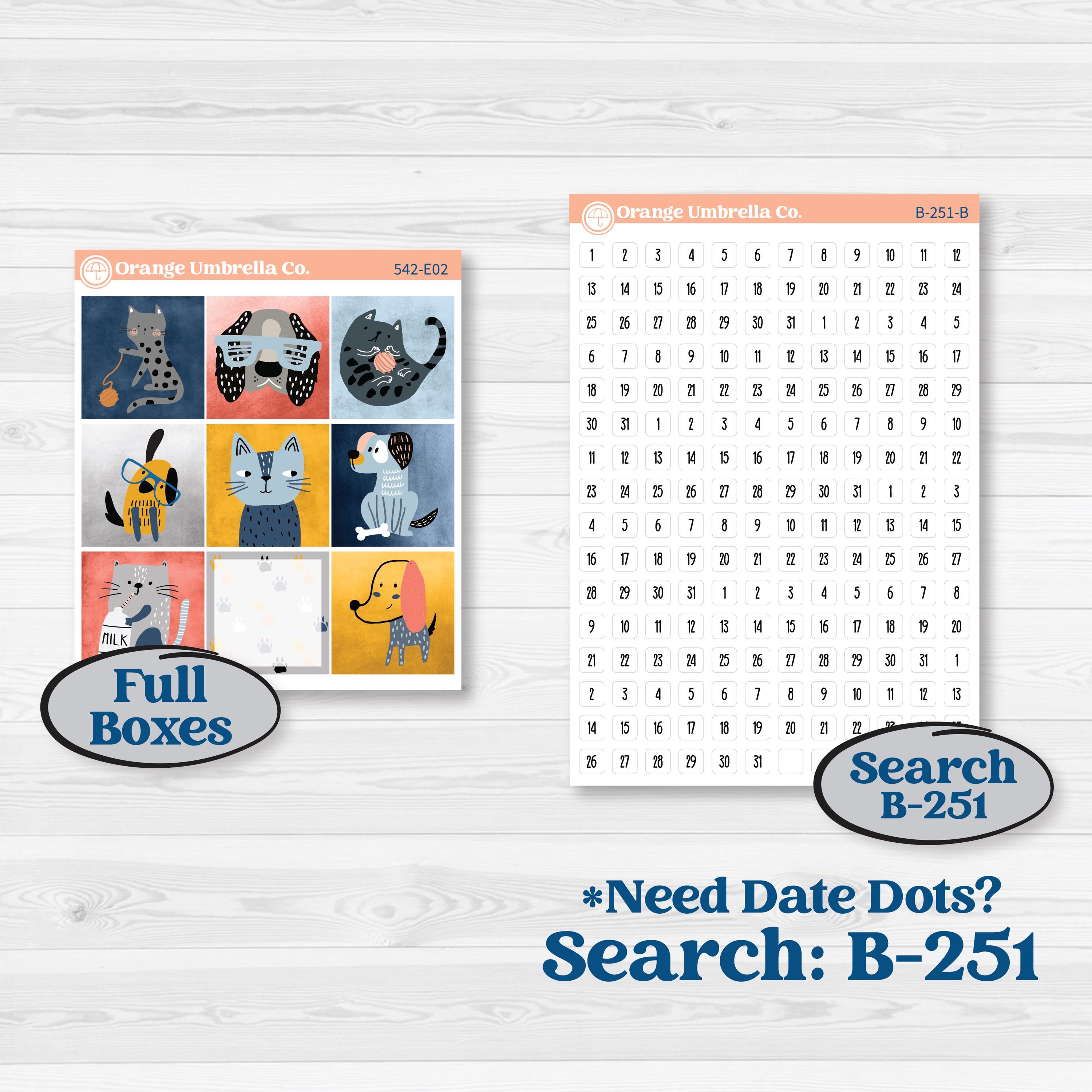 Pet Lover Planner Kit | Hobonichi Cousin Weekly & Daily Planner Kit Stickers | Furever Friends | KIT-542-E