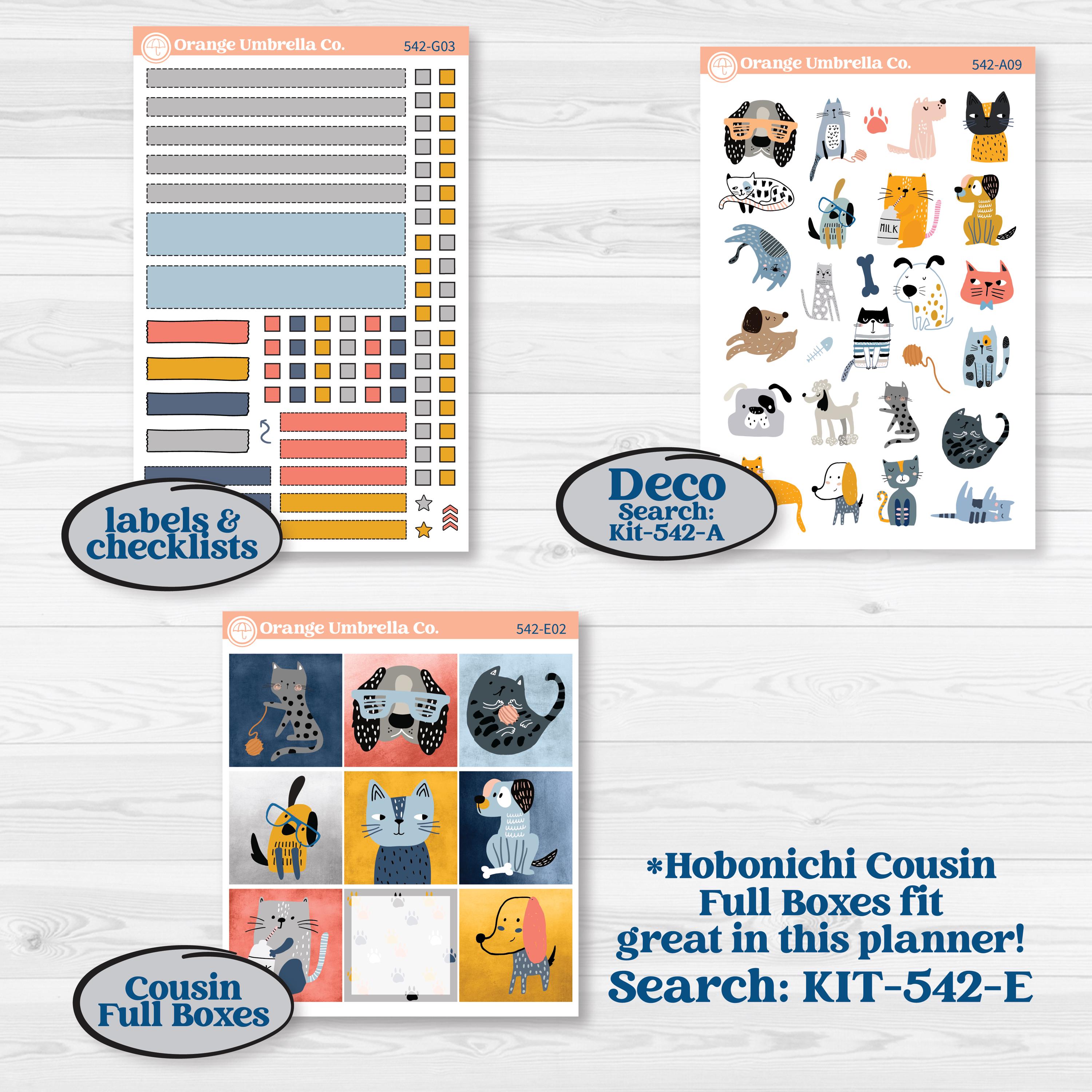 Pet Lover Planner Kit | Erin Condren 7x9 Weekly Dashboard Planner Kit Stickers | Furever Friends | KIT-542-G