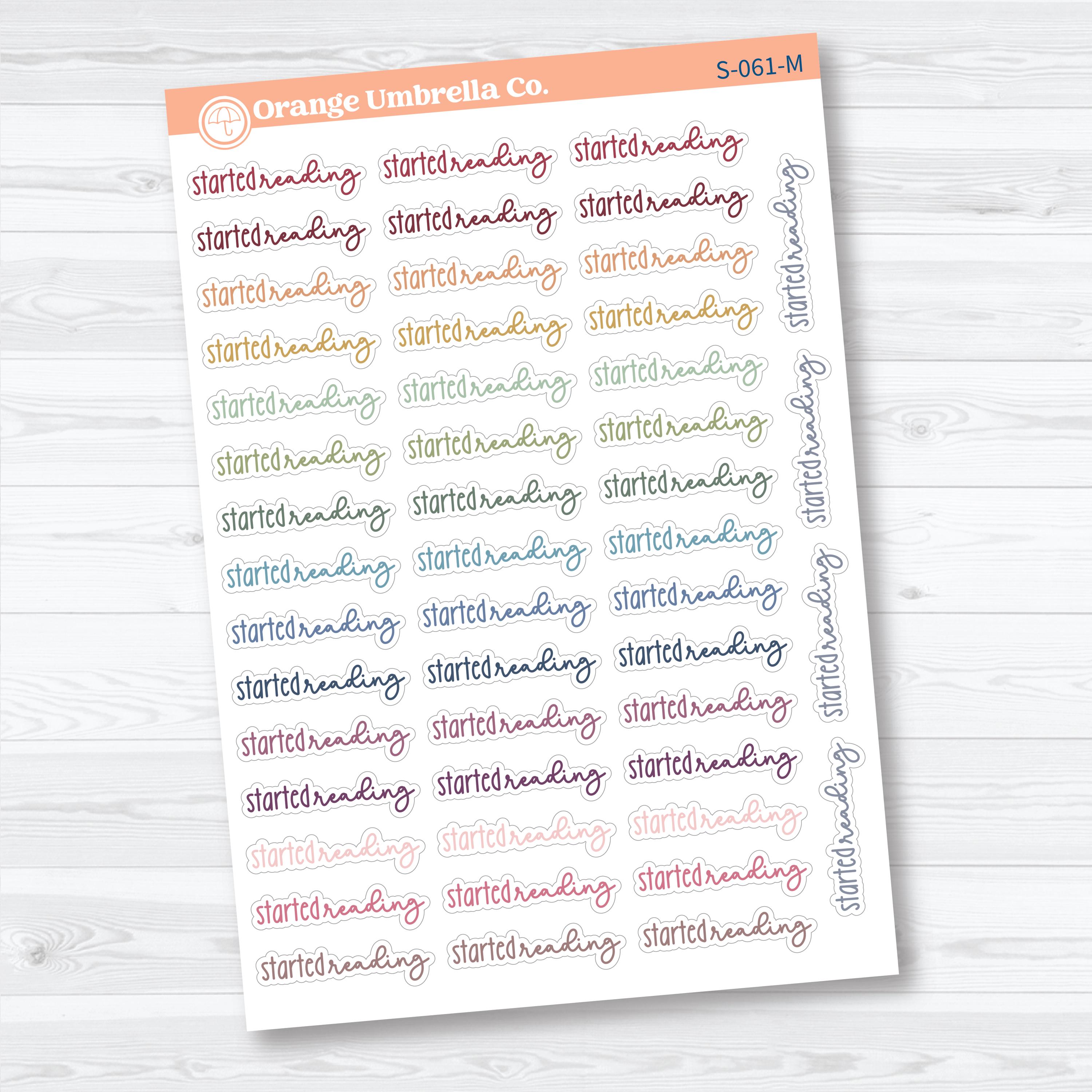 Started Reading Planner Script Stickers | Reading Journal Scripts F18 | S-061