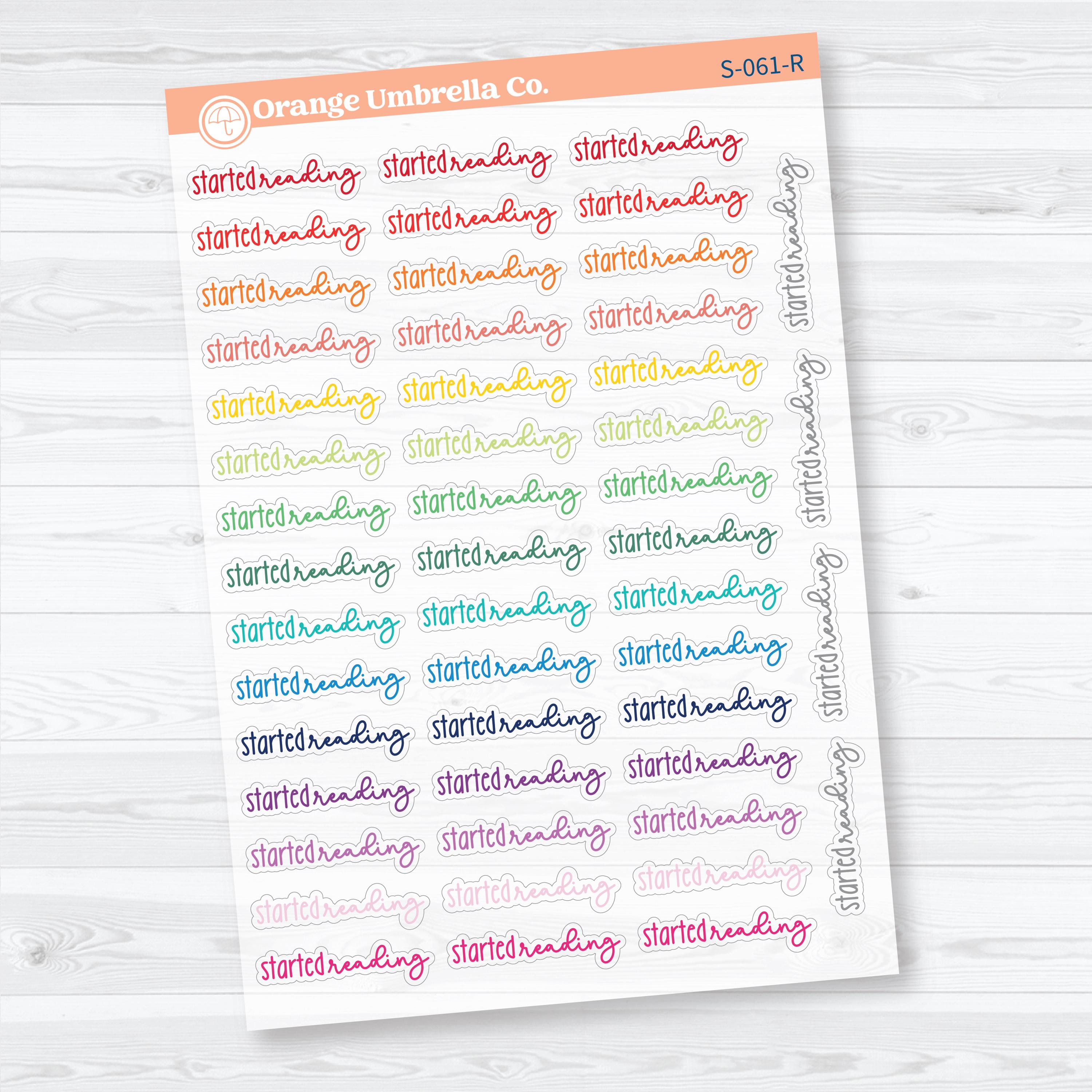 Started Reading Clear Matte Planner Script Stickers | Reading Journal Scripts F18 | S-061-CM