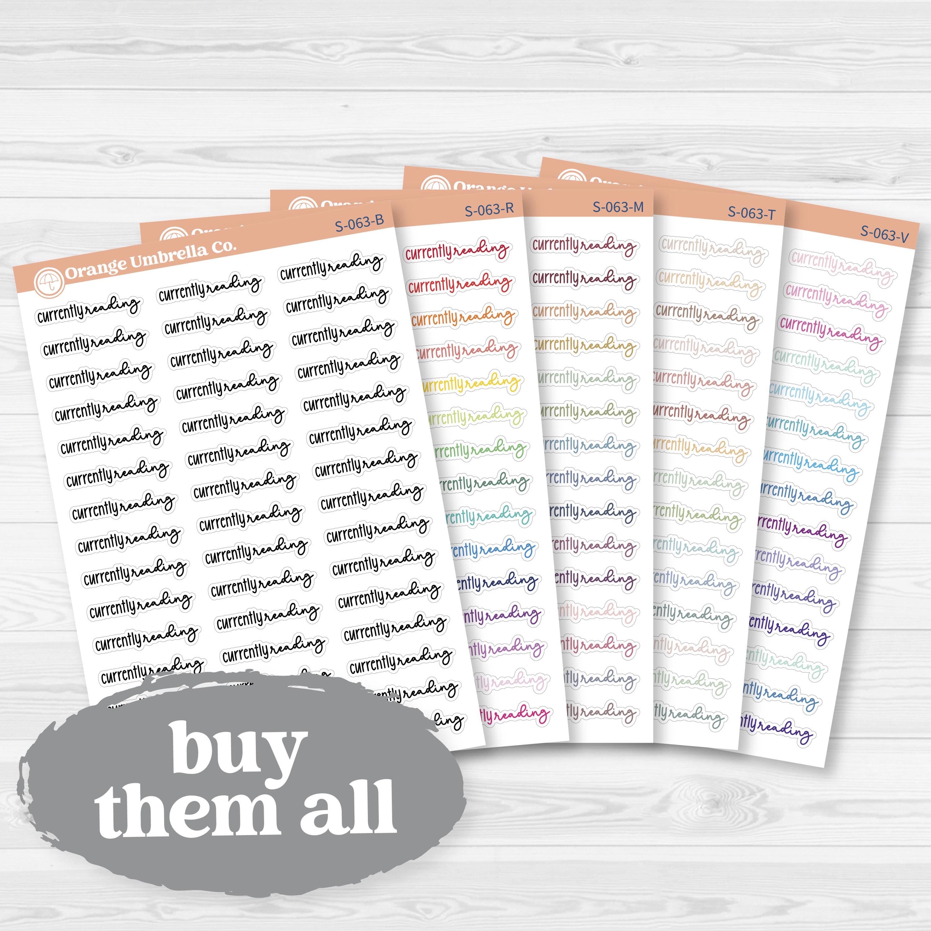 Currently Reading Planner Script Stickers | Reading Journal Scripts F18 | S-063