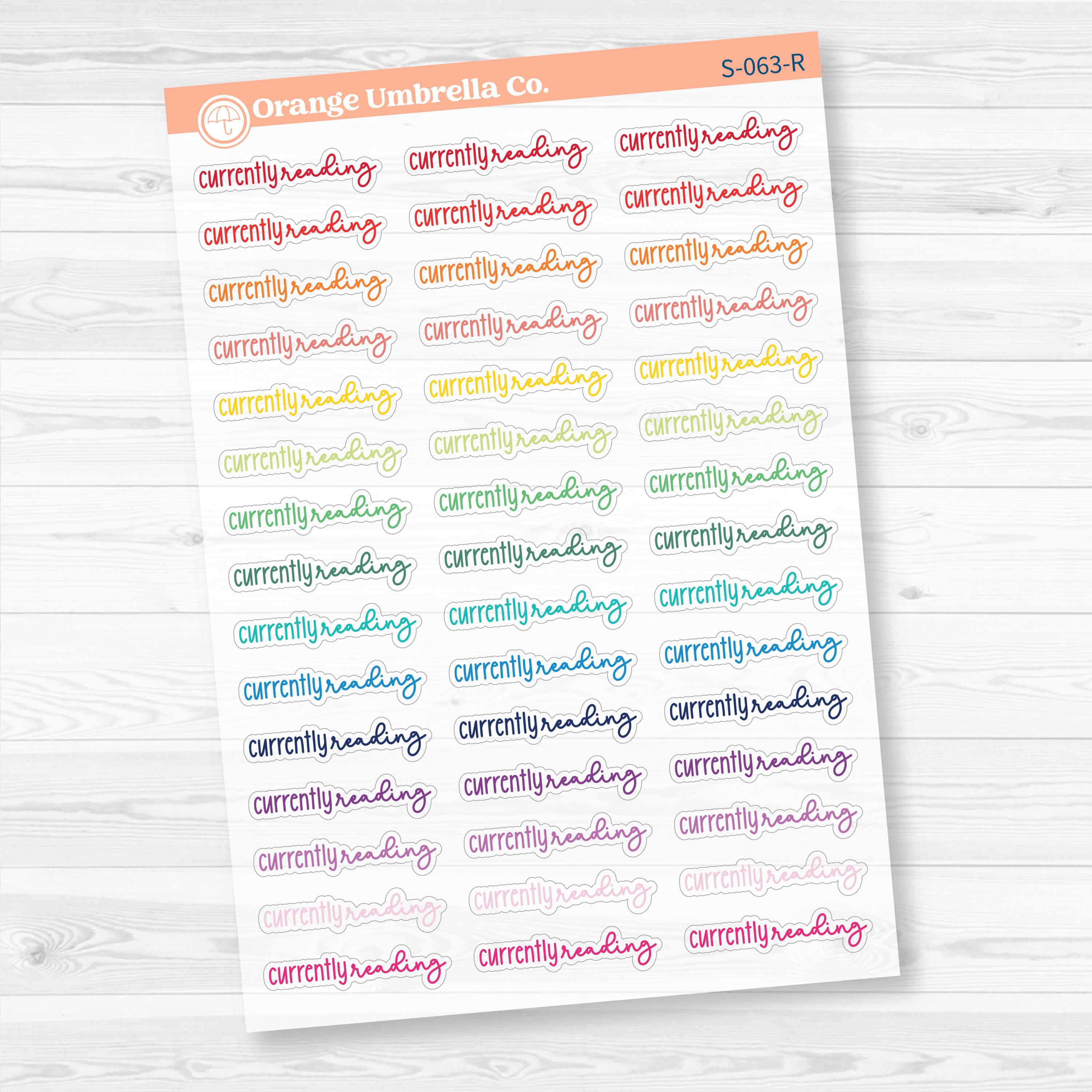 Currently Reading Clear Matte Planner Script Stickers | Reading Journal Scripts F18 | S-063-CM