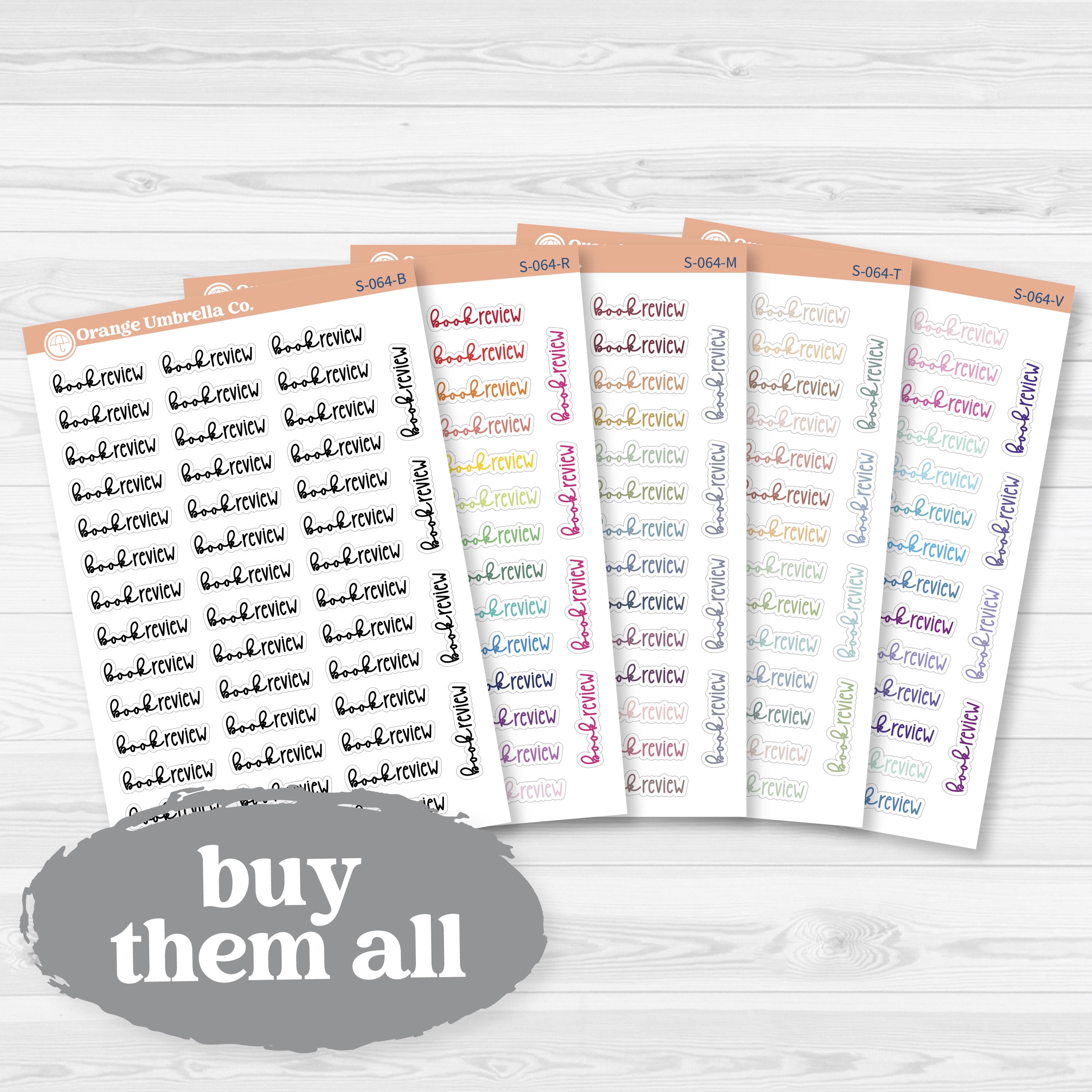Book Review Planner Script Stickers | Reading Journal Scripts F18 | S-064