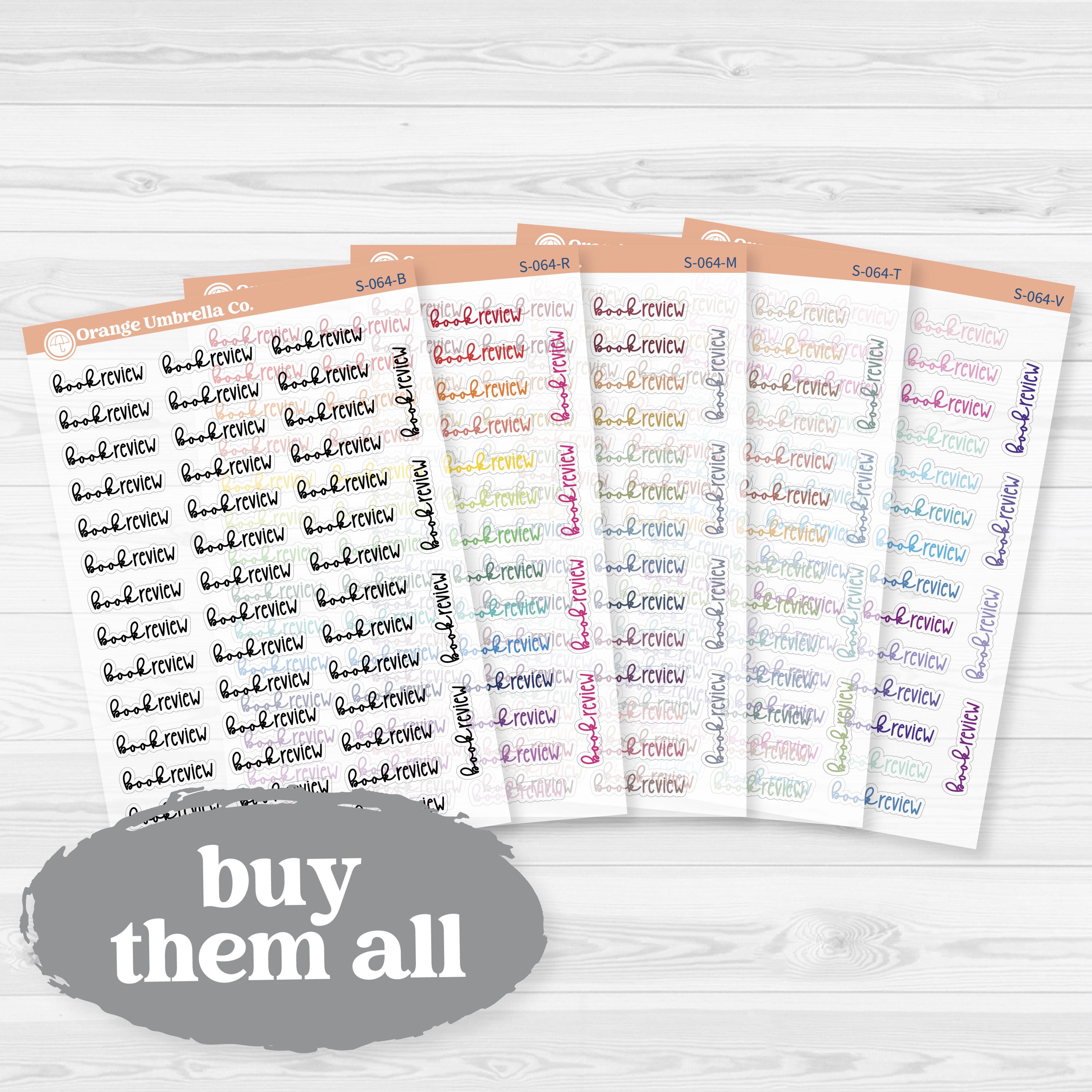 Book Review Clear Matte Planner Script Stickers | Reading Journal Scripts F18 | S-064-CM