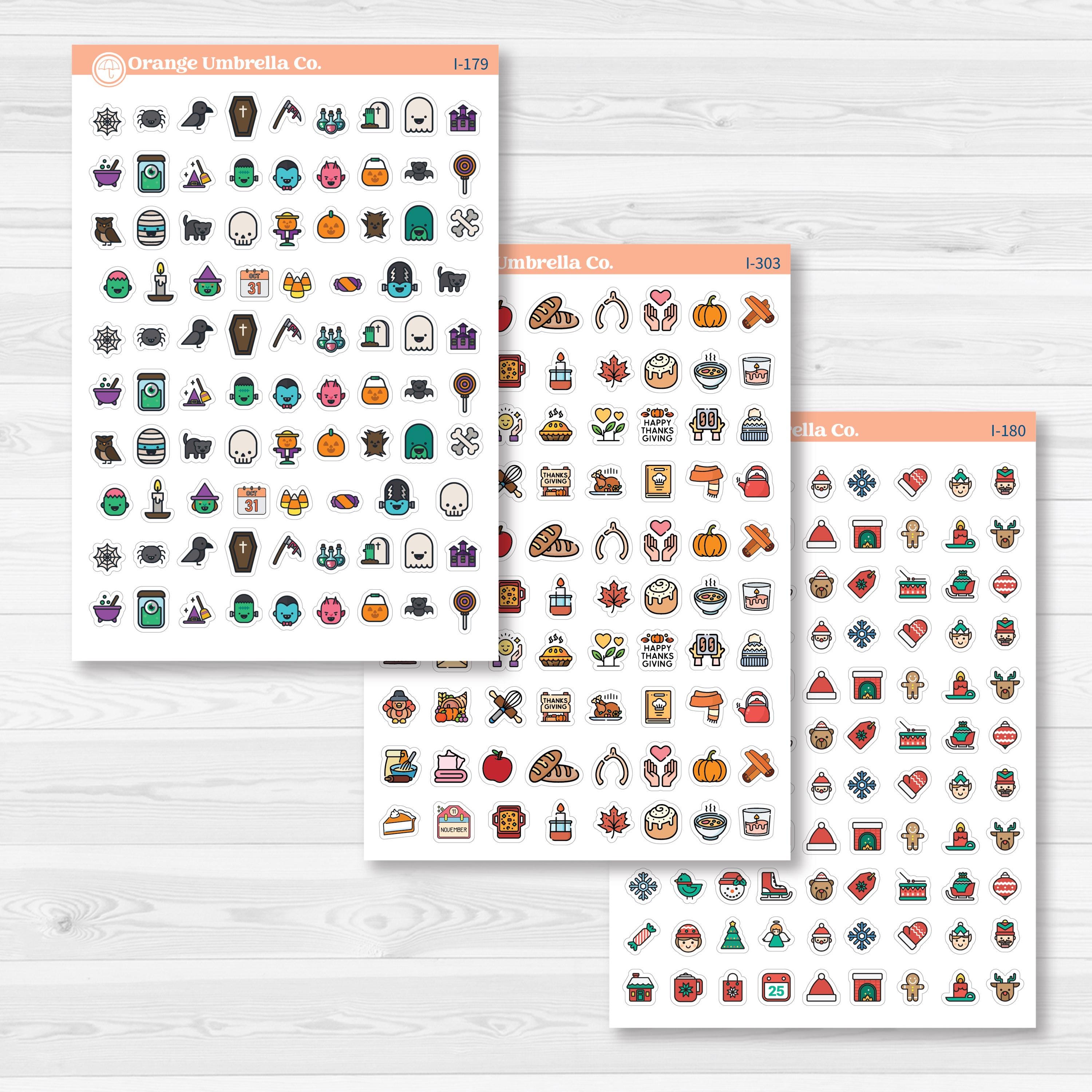Monthly Holiday Planner Icons Bundle | Year Round Planner Stickers | BU-264