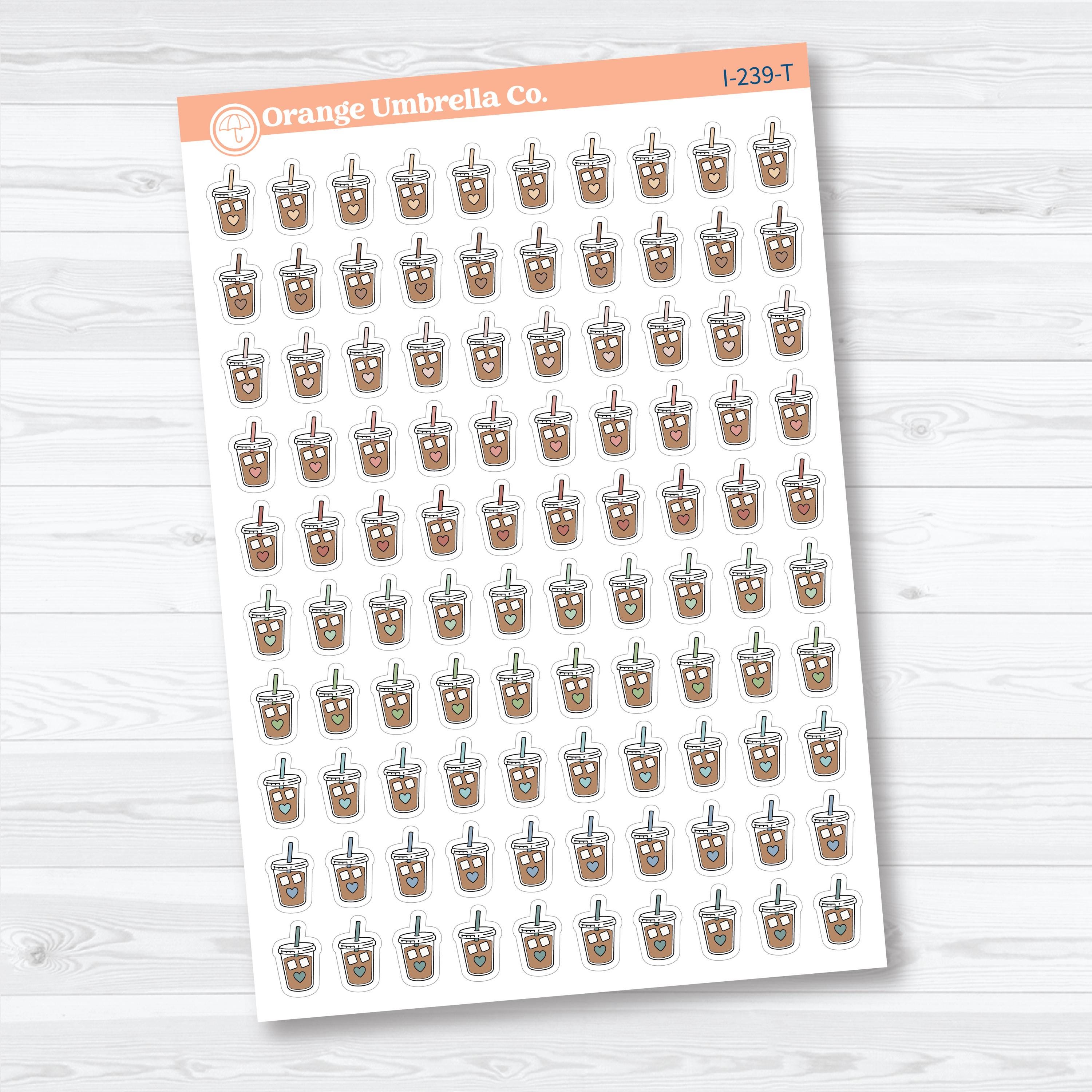 Iced Coffee Icons | Coffee Planner Stickers | I-239