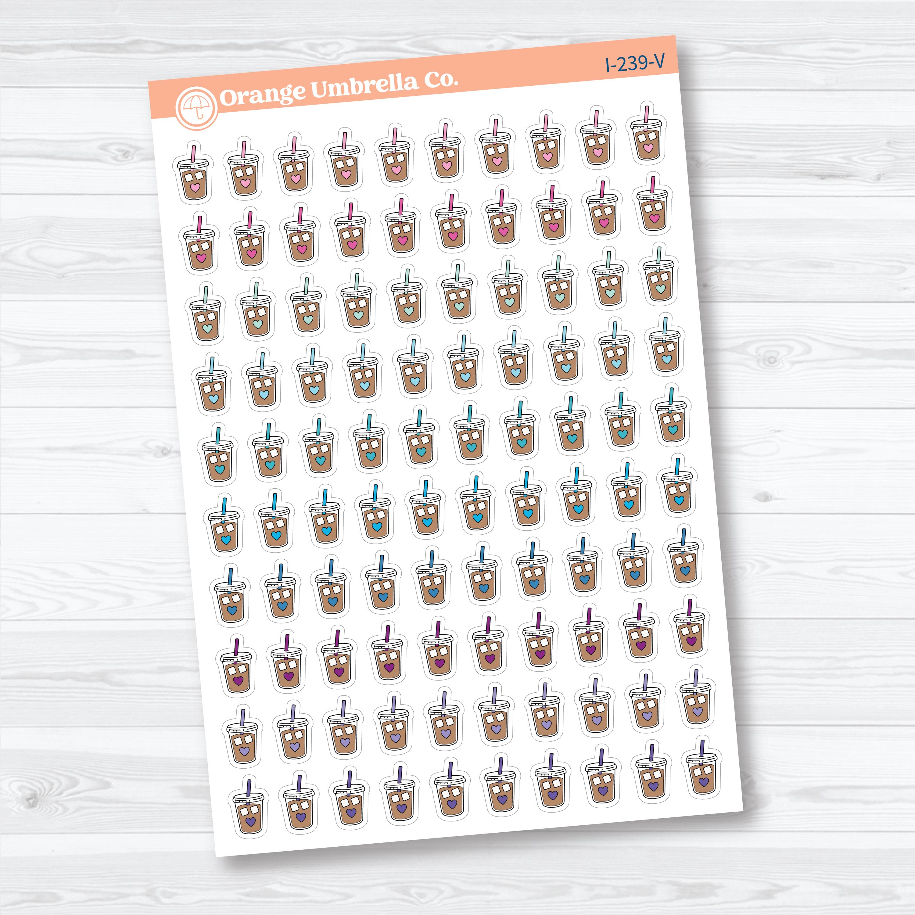 Iced Coffee Icons | Coffee Planner Stickers | I-239