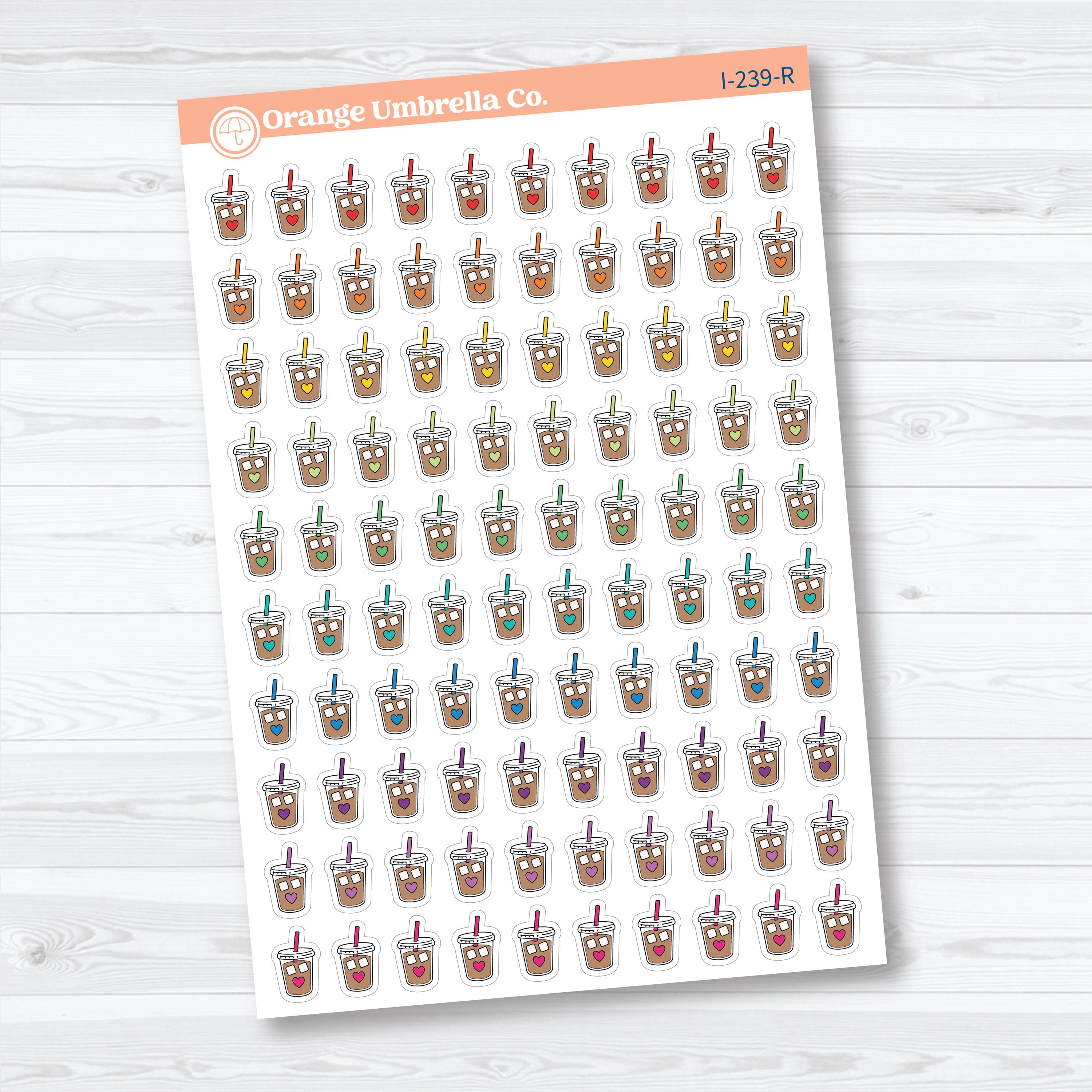 Iced Coffee Icons | Coffee Planner Stickers | I-239
